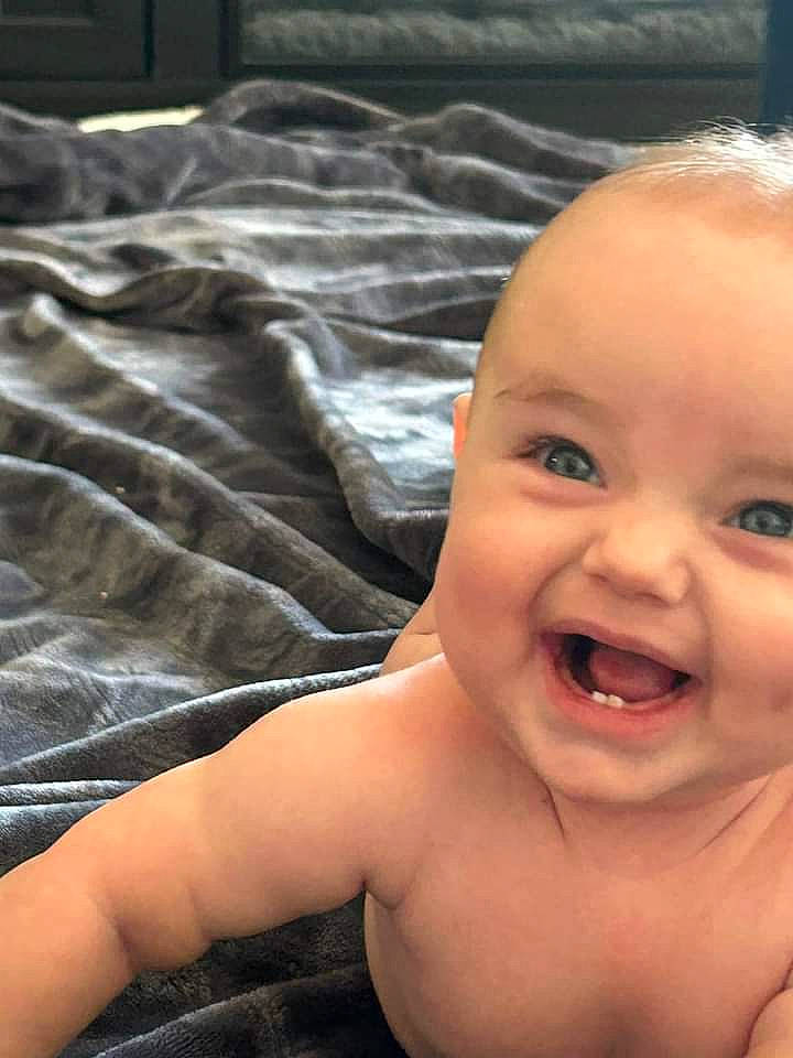 Carter joined the competition — help win amazing prizes! baby, baby_laughing, cheek, chest, comfort, eyebrow, eyelash, finger, gesture, happy, human_body, iris, jaw, lip, mouth, neck, nose, person, skin, smile