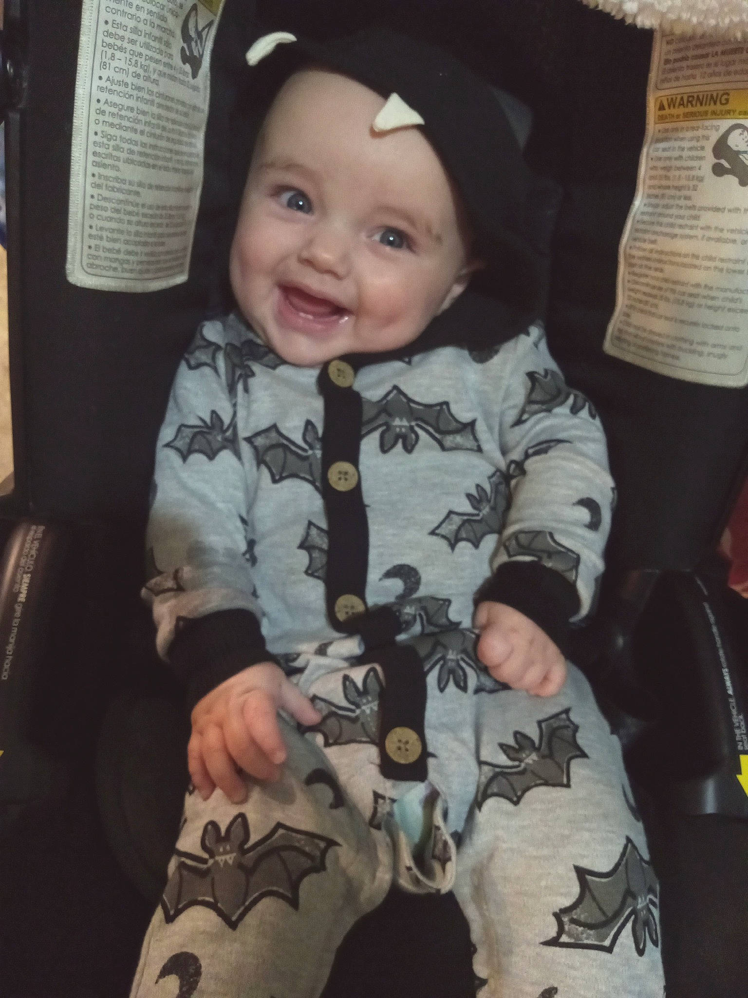 Carter joined the competition — help win amazing prizes! baby, baby_carriage, baby_in_car_seat, baby_products, baby_toddler_clothing, cap, car_seat, cheek, child, cool, eye, facial_expression, happy, head, headwear, joy, person, sitting, skin, sleeve