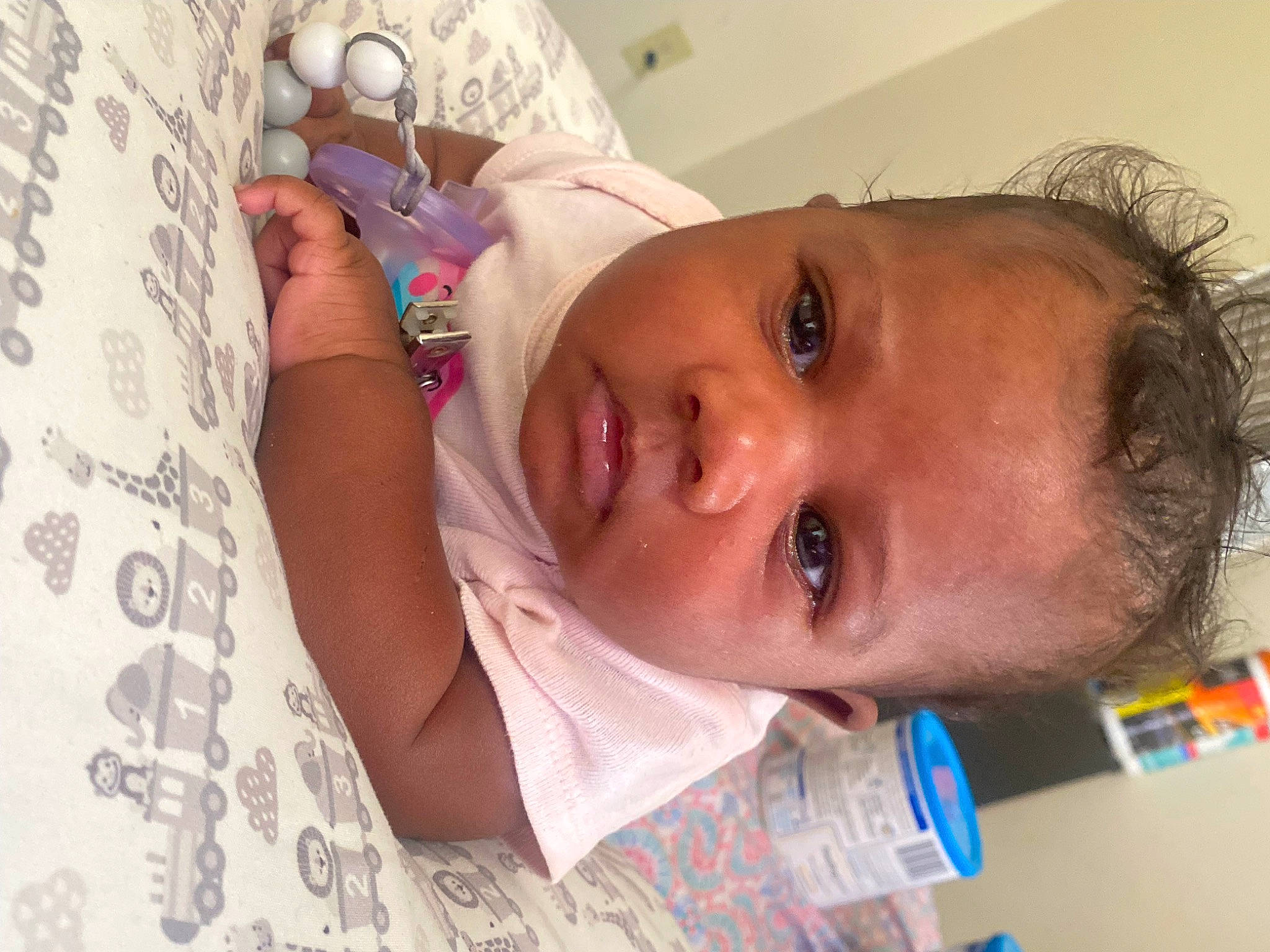 Noelle joined the competition — help win amazing prizes! baby, baby_toddler_clothing, cheek, child, comfort, ear, eyebrow, eyelash, face, happy, hat, iris, linens, lip, mouth, nose, person, room, skin, smile