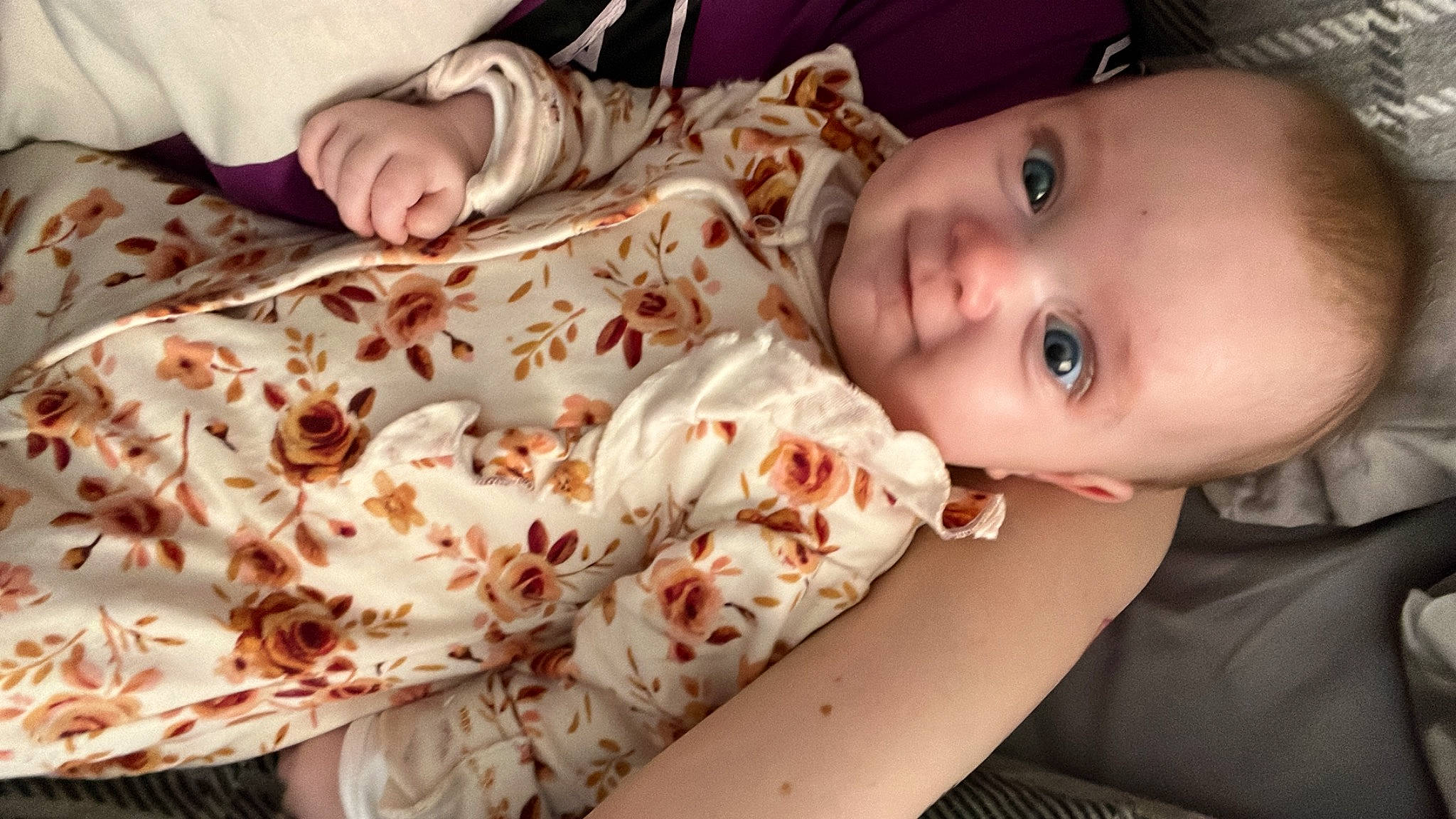 Knightley-rose joined the competition — help win amazing prizes! baby, baby_toddler_clothing, cheek, child, comfort, event, eyelash, facial_expression, fun, happy, human_body, iris, linens, lip, nose, pattern, person, room, skin, toddler