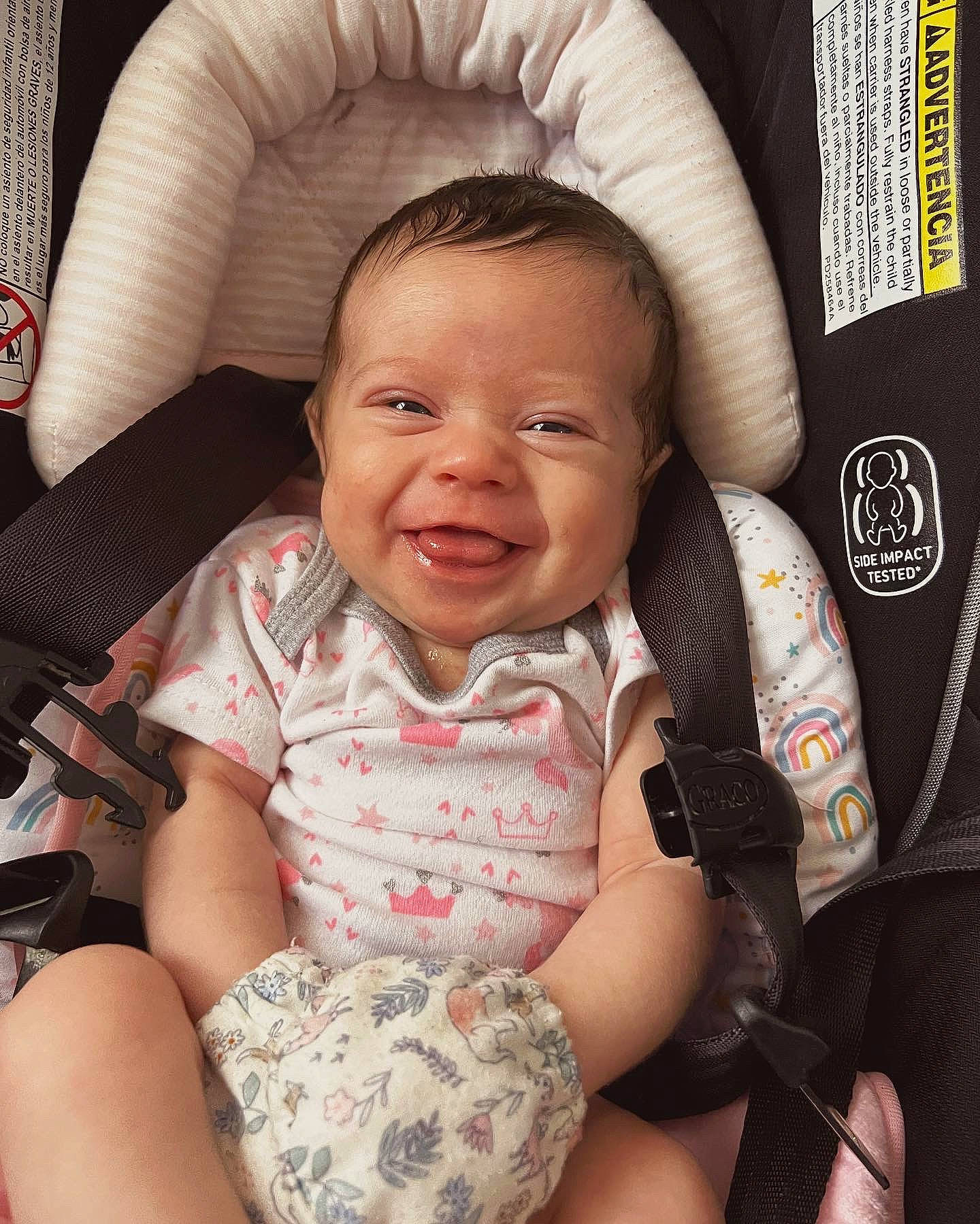 Lennon joined the competition — help win amazing prizes! baby, baby_carriage, baby_toddler_clothing, cheek, comfort, cool, eye, eyelash, facial_expression, finger, happy, head, iris, lip, mouth, person, skin, sleeve, smile, textile