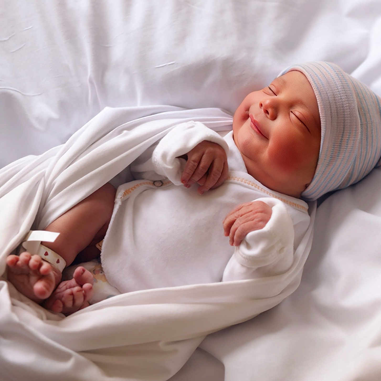 Eliel is registered to the contest to win money with this photo: architecture, baby, bed, blanket, building, childbirth, face, furniture, happy, head, hospital, newborn, people, person, photography, portrait, sleeping, smile