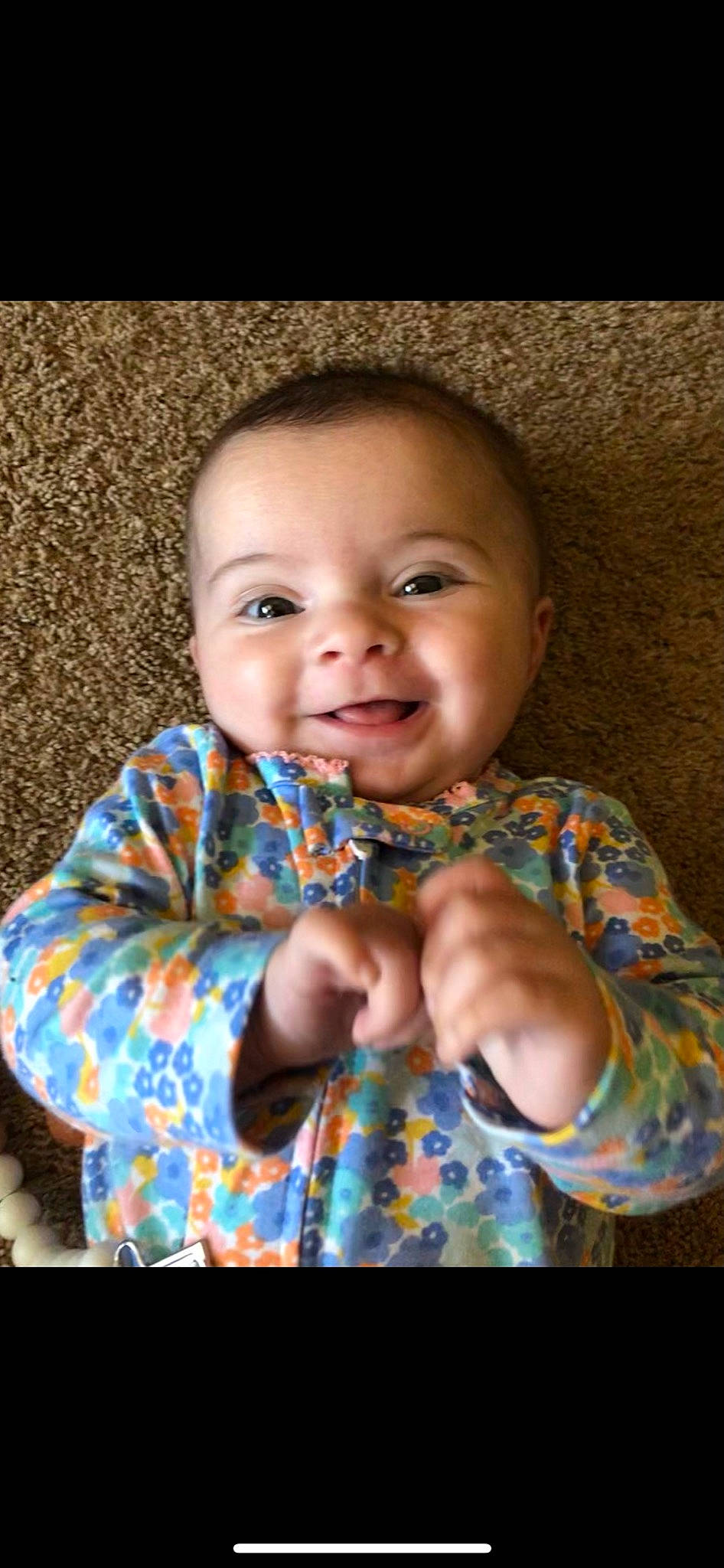 Harper joined the competition — help win amazing prizes! arm, baby, baby_toddler_clothing, cheek, facial_expression, finger, flash_photography, fun, gesture, hand, happy, iris, joy, mouth, nose, person, skin, sleeve, smile, thumb