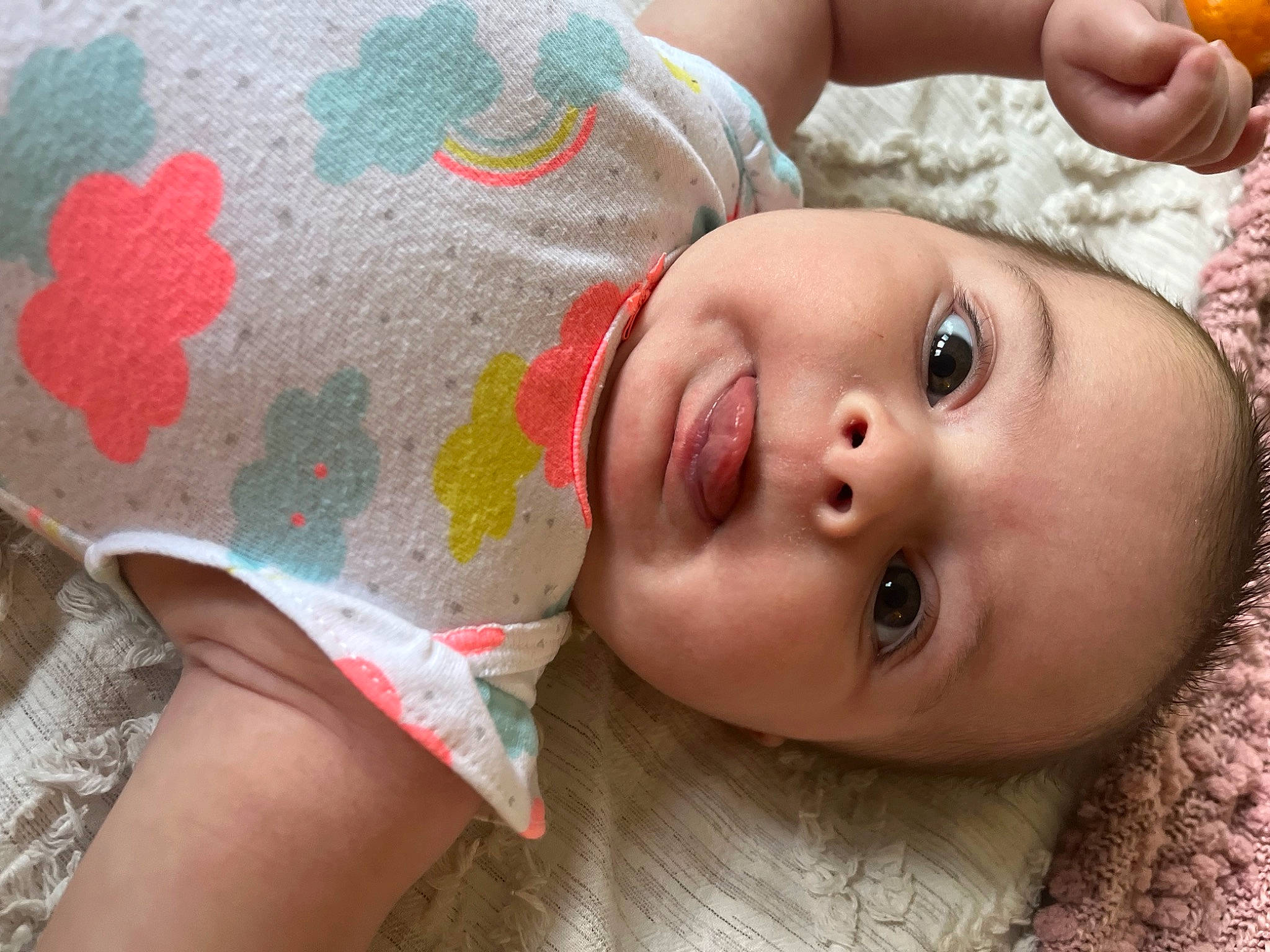 Harper joined the competition — help win amazing prizes! baby, baby_toddler_clothing, cheek, chest, child, chin, eye, eyelash, face, grass, happy, human_body, iris, lip, mouth, nose, person, plant, skin, toddler