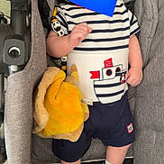 Emrys participe au concours pour gagner de l'argent avec cette photo : baby, blue_heart, casual, child, clothing, comfort, fabric, footwear, gray, hand, infant, nautical_theme, plush_toy, shoes, shorts, socks, soft_toy, striped_shirt, stroller, toy