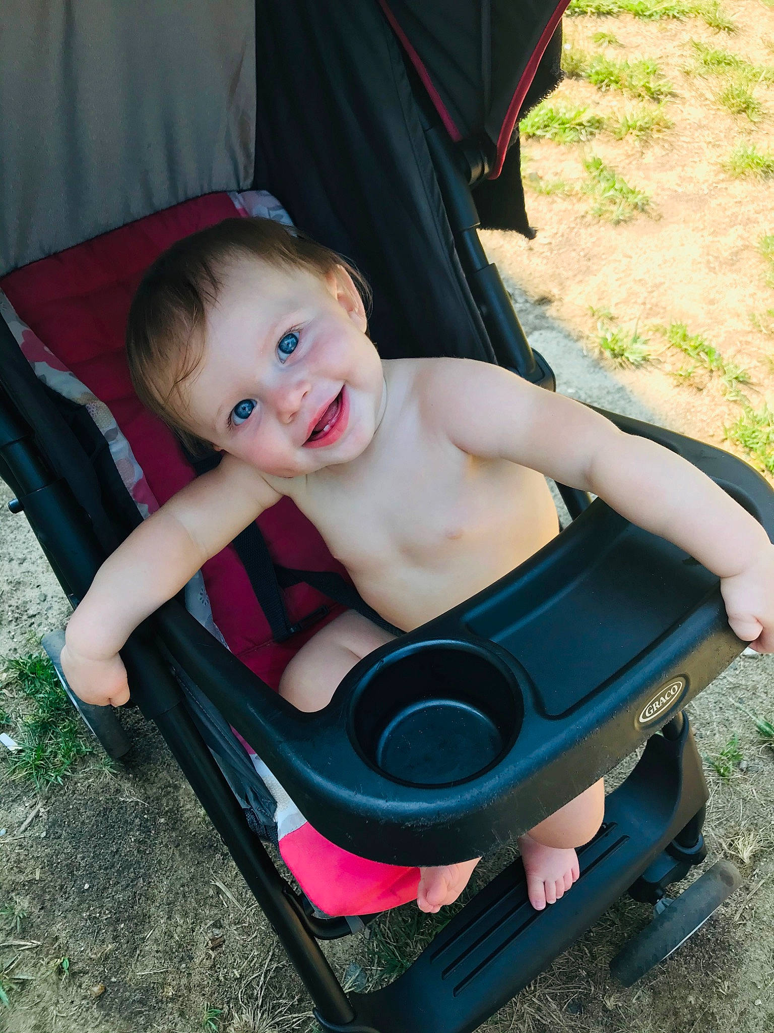 Lilyanna is registered to the contest to win money with this photo: baby, baby_carriage, baby_products, child, joy, leg, person, play, product, sitting, toddler, vacation