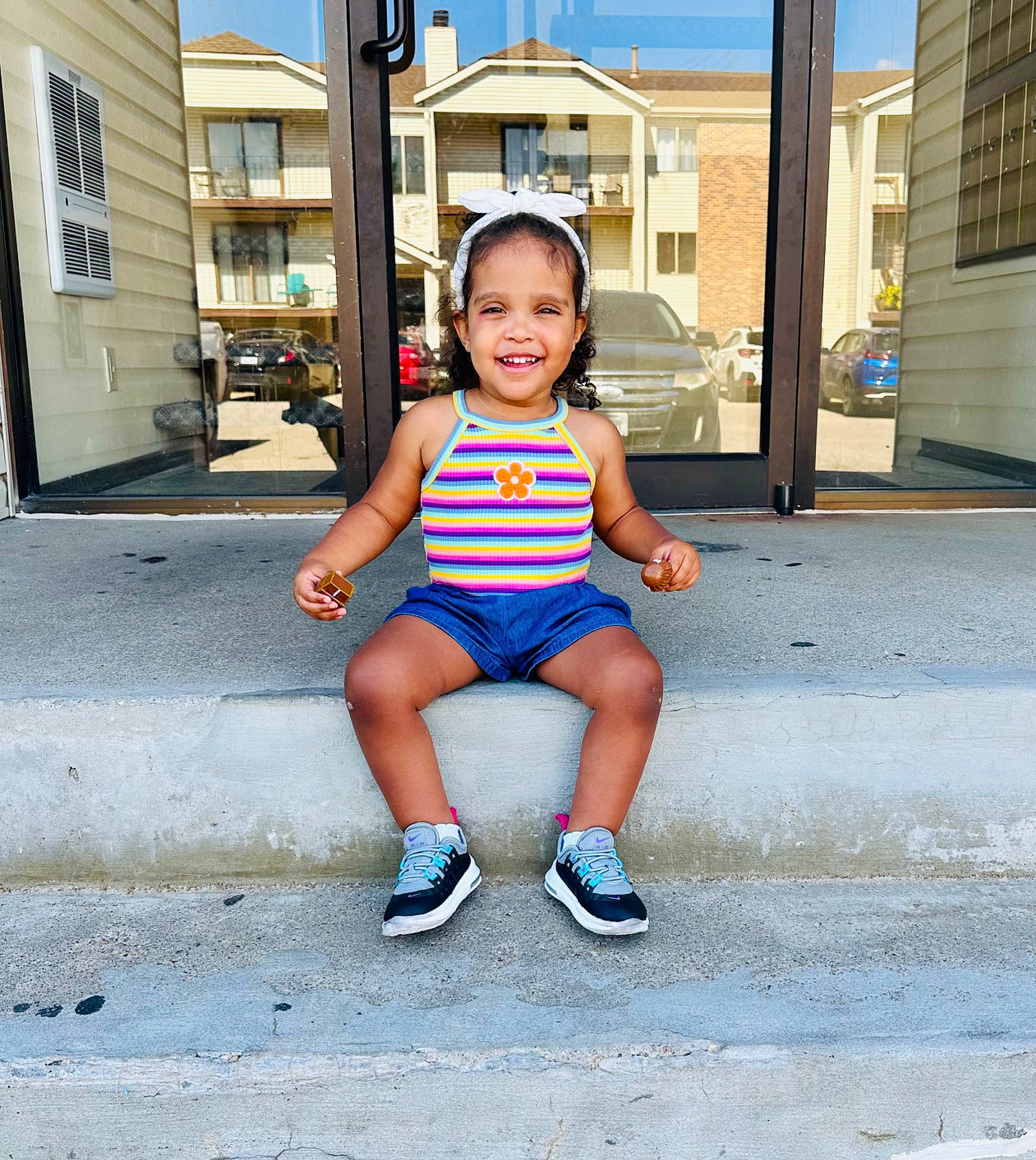 Wyatt is registered to the contest to win money with this photo: asphalt, azure, city, concrete, electric_blue, footwear, fun, happy, human_leg, joy, knee, leisure, person, recreation, road, road_surface, sidewalk, smile, t_shirt, thigh