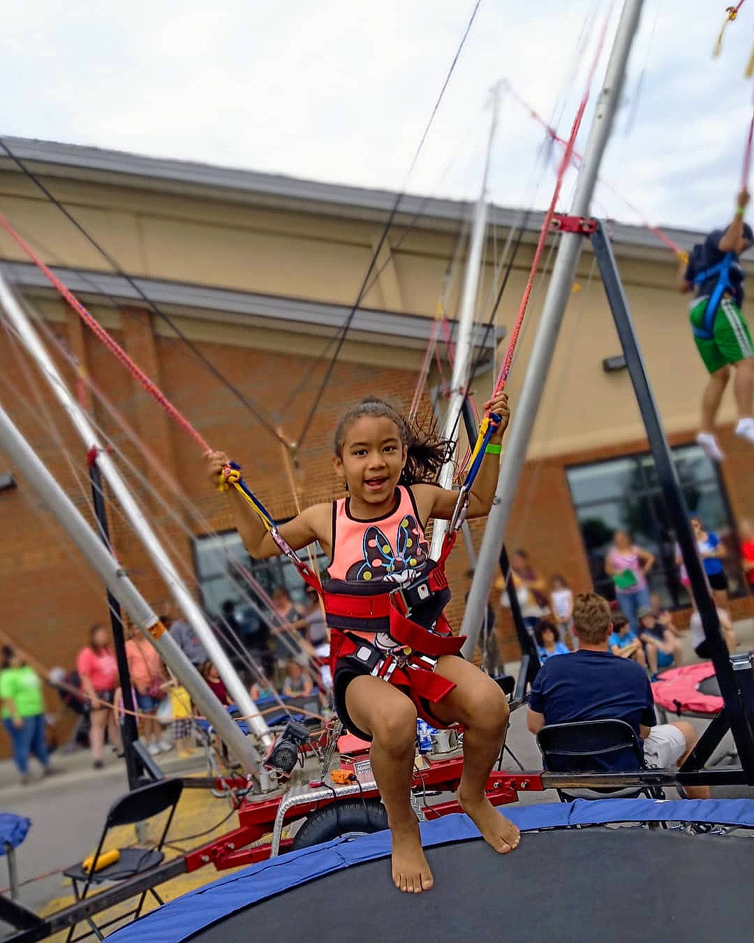 Alena joined the competition — help win amazing prizes! competition, gymnastics, individual_sports, joy, person, sports, trampoline, trampolining_equipment_and_supplies