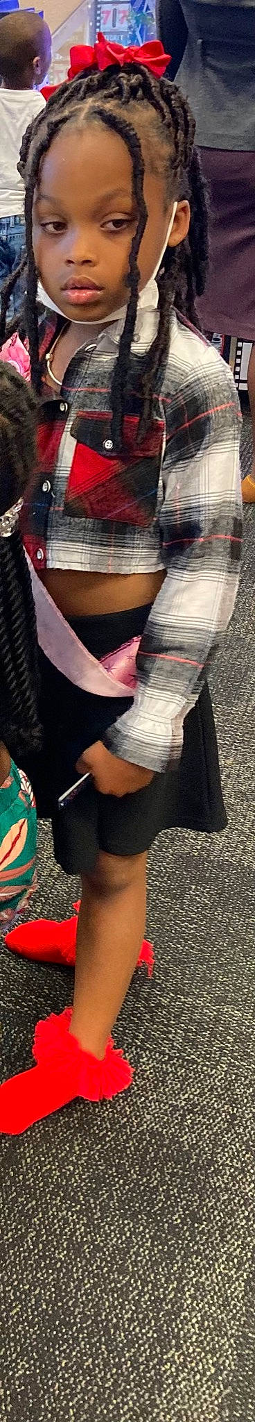 Nevaeh joined the competition — help win amazing prizes! abdomen, bag, blazer, chest, fashion_design, human_leg, joint, knee, leather_jacket, magenta, person, plaid, shorts, shoulder, sleeve, sportswear, stocking, t_shirt, thigh, trunk