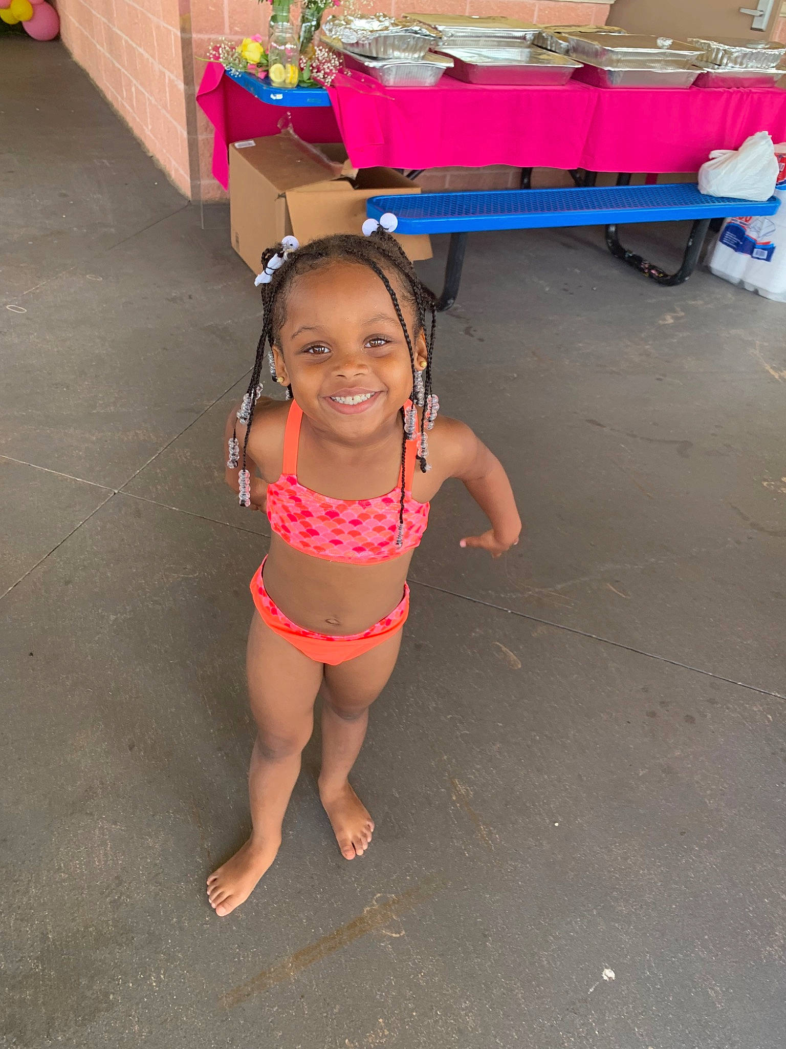 Nevaeh is registered to the contest to win money with this photo: barefoot, child, floor, flooring, fun, joy, leg, person, play, toddler