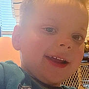 Gabriel joined the competition — help win amazing prizes! child, smiling, indoor, portrait, closeup, young, face, hair, shirt, window, furniture, happy, person, casual, expression, home, cute, boy, light, background