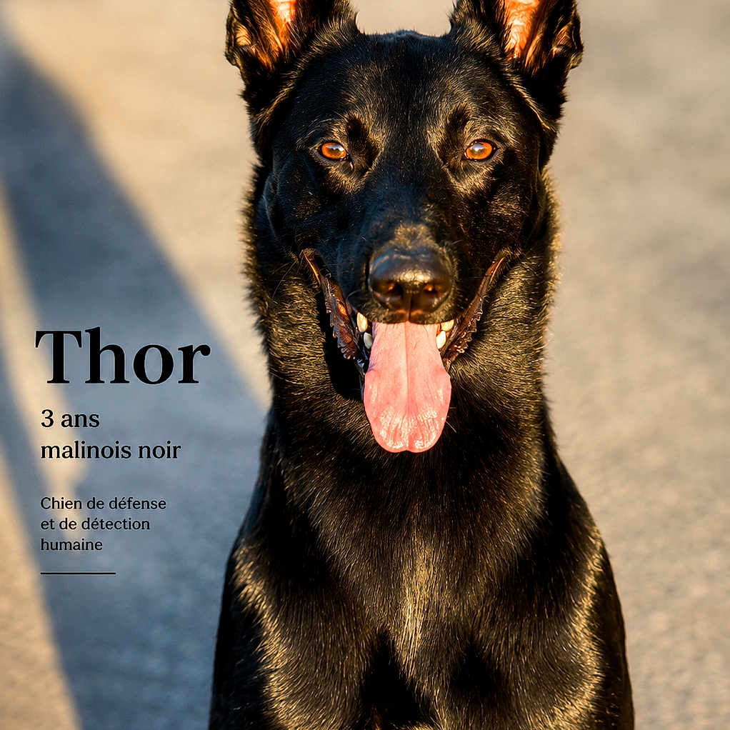 Thor a rejoint le concours — aidez-le/la à gagner de superbes lots ! dog, malinois, black_dog, portrait, animal, pet, outdoor, sunlight, tongue_out, alert, sitting, canine, shadow, closeup, friendly, watchful, working_dog, guard_dog, bright, background_blur