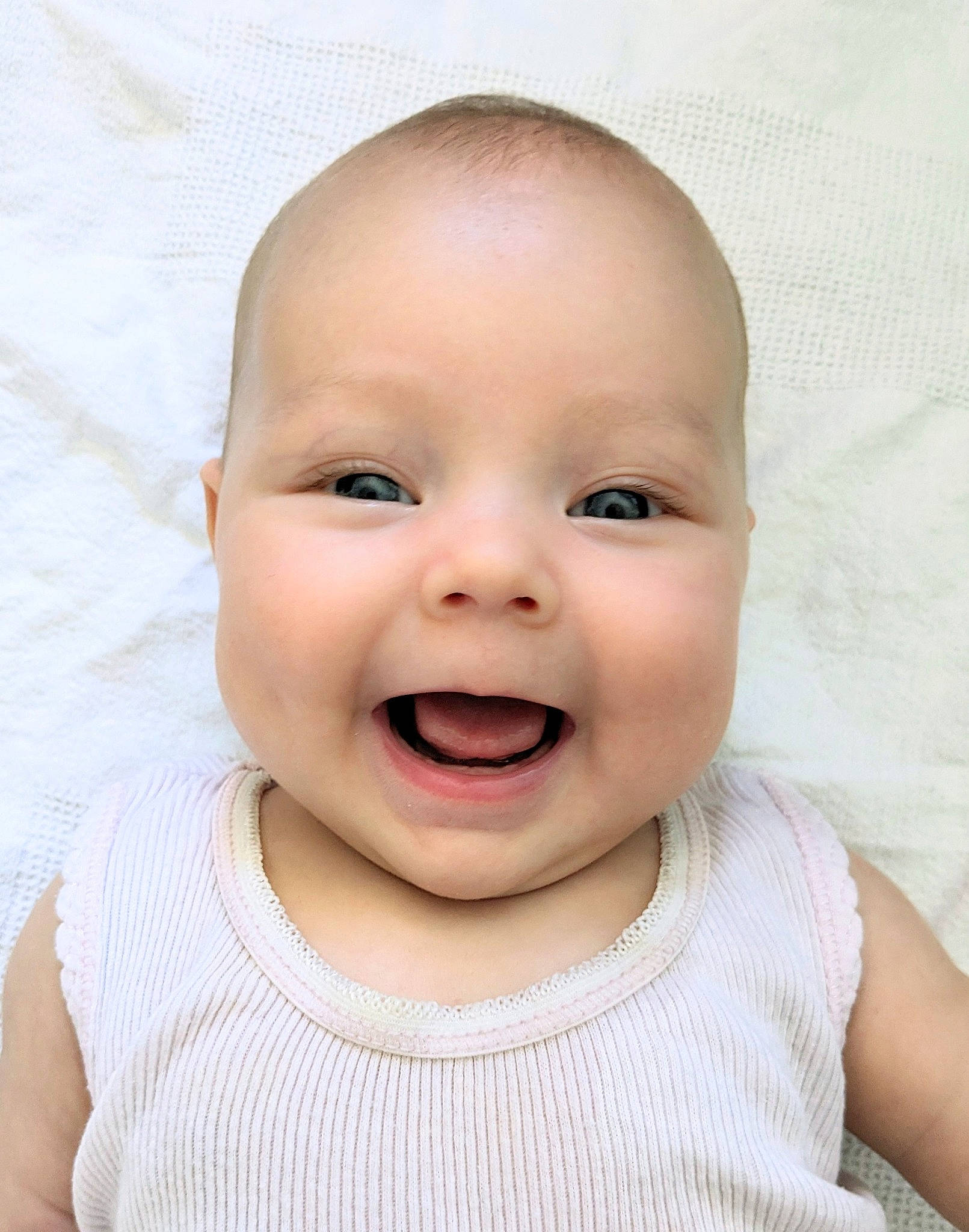 Esther joined the competition — help win amazing prizes! baby, baby_laughing, baby_making_funny_faces, baby_toddler_clothing, cheek, child, comfort, cosmetic_dentistry, eyelash, fun, happy, joy, laugh, lip, neck, nose, person, portrait_photography, sleeve, smile