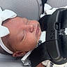 Saylor joined the competition — help win amazing prizes! newborn, baby, sleeping, car_seat, headband, bow, infant, child, straps, clothing, seat, safety, rest, peaceful, portrait, cute, young_child, transportation, travel, car_interior
