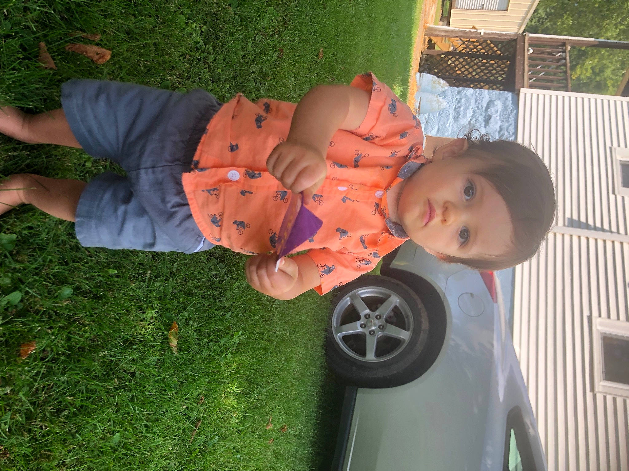 Kenny joined the competition — help win amazing prizes! auto_part, automotive_design, automotive_exterior, automotive_lighting, automotive_tire, baby, car, family_car, fun, grass, green, leisure, motor_vehicle, person, plant, tire, toddler, tree, vehicle, vehicle_door