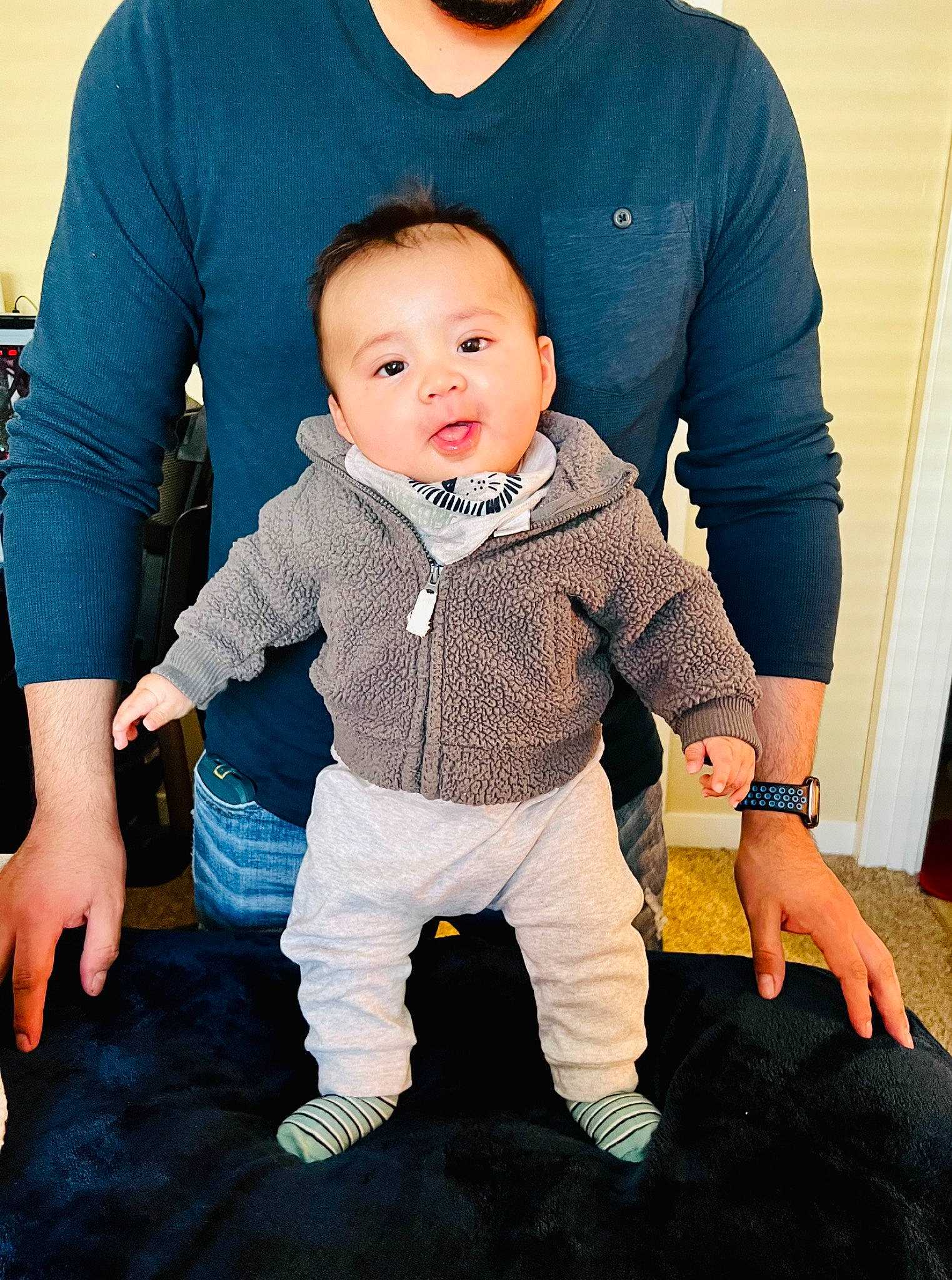 Gianni joined the competition — help win amazing prizes! arm, baby, baby_toddler_clothing, child, face, fashion, flooring, gesture, hairstyle, hand, happy, head, human, joint, outerwear, person, product, sleeve, standing, t_shirt