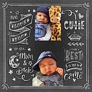 Taehyun is registered to the contest to win money with this photo: art, baby, baseballcap, blackboard, cap, clothing, collage, face, hat, head, newborn, people, person, photography, plush, portrait, quilt, teddybear, text, toy