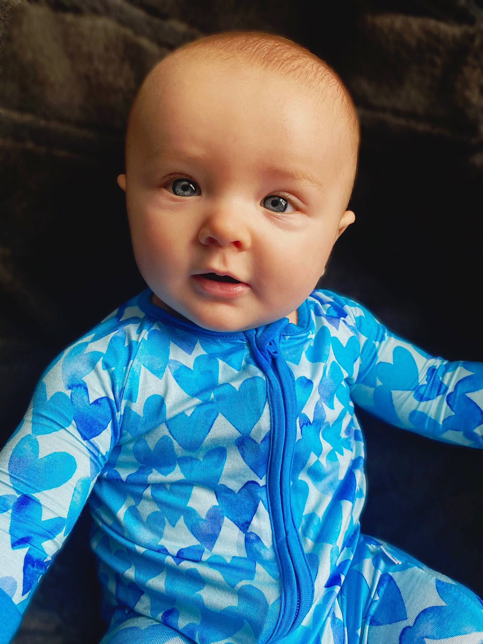 Landon joined the competition — help win amazing prizes! arm, azure, baby, baby_toddler_clothing, cheek, cool, electric_blue, eye, facial_expression, flash_photography, hairstyle, hand, happy, iris, nose, person, product, sleeve, smile, t_shirt
