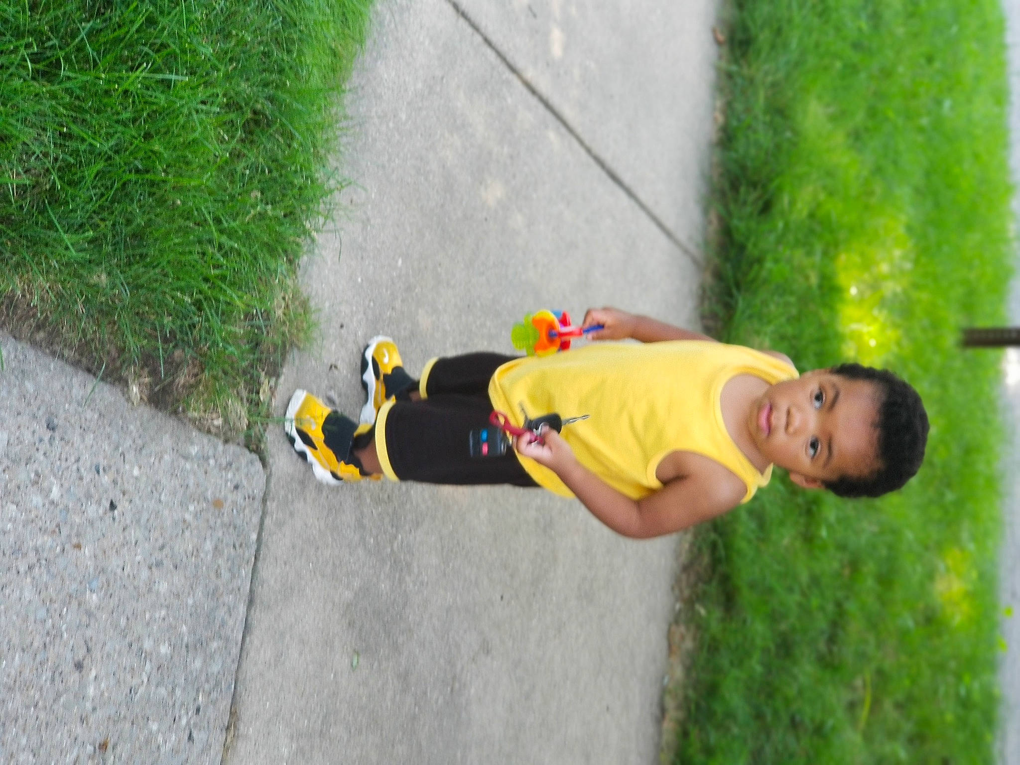 Quaron joined the competition — help win amazing prizes! asphalt, fun, grass, person, sidewalk, yellow