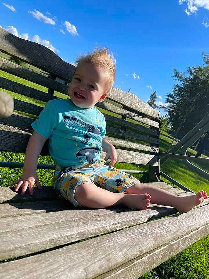 Liam joined the competition — help win amazing prizes! child, cloud, daytime, fun, grass, grassland, happy, joy, landscape, leisure, people_in_nature, person, plant, recreation, shorts, sky, smile, summer, t_shirt, toddler