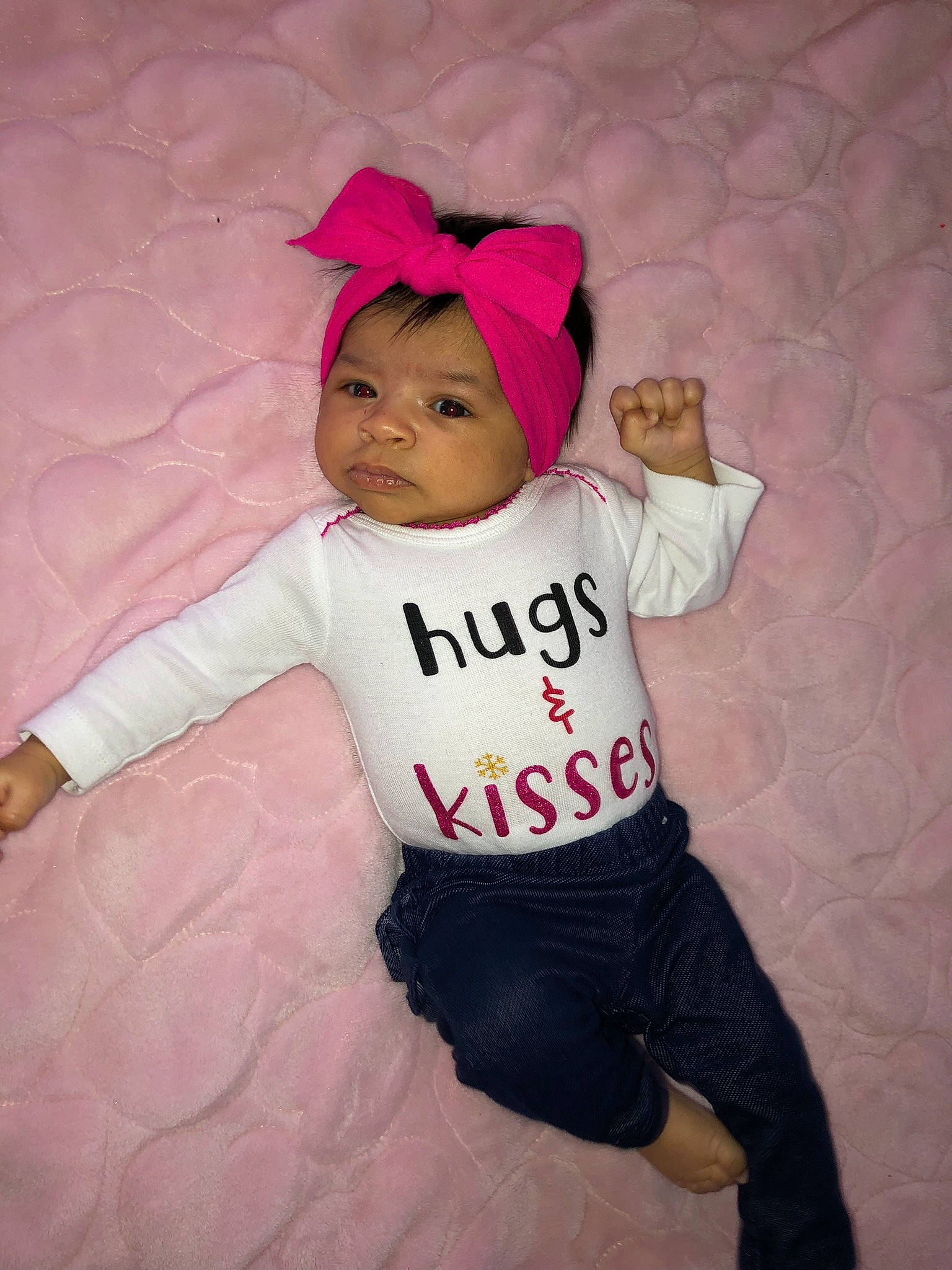 Jocelyn joined the competition — help win amazing prizes! abdomen, baby, baby_toddler_clothing, cap, child, comfort, costume, eye, fun, happy, headwear, human_body, knee, magenta, person, pink, sitting, sleeve, sportswear, t_shirt