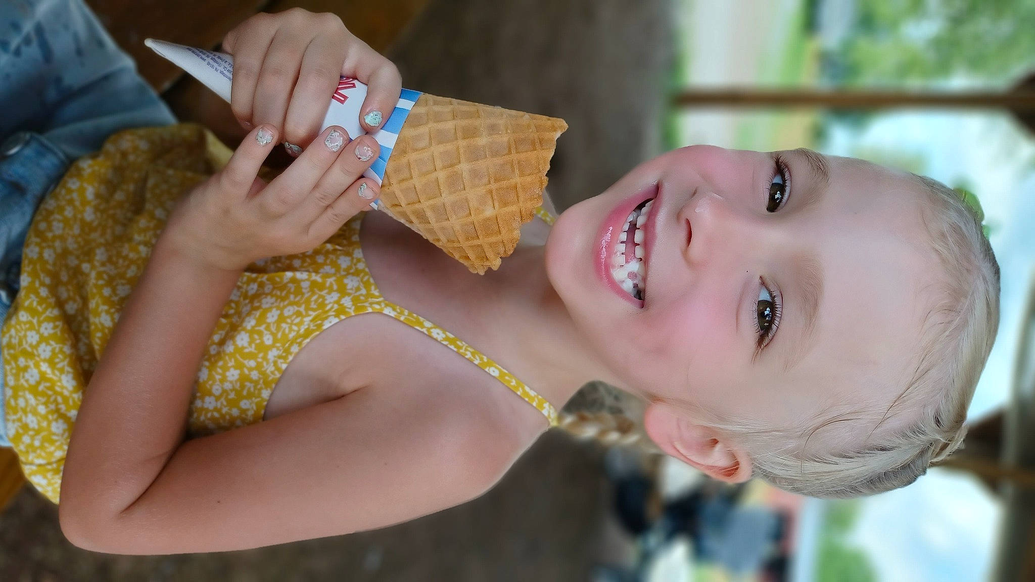 Mary joined the competition — help win amazing prizes! blond, child, dress, event, face, facial_expression, flash_photography, fun, grass, hairstyle, hand, happy, jewellery, joy, leisure, lip, people_in_nature, person, plant, skin