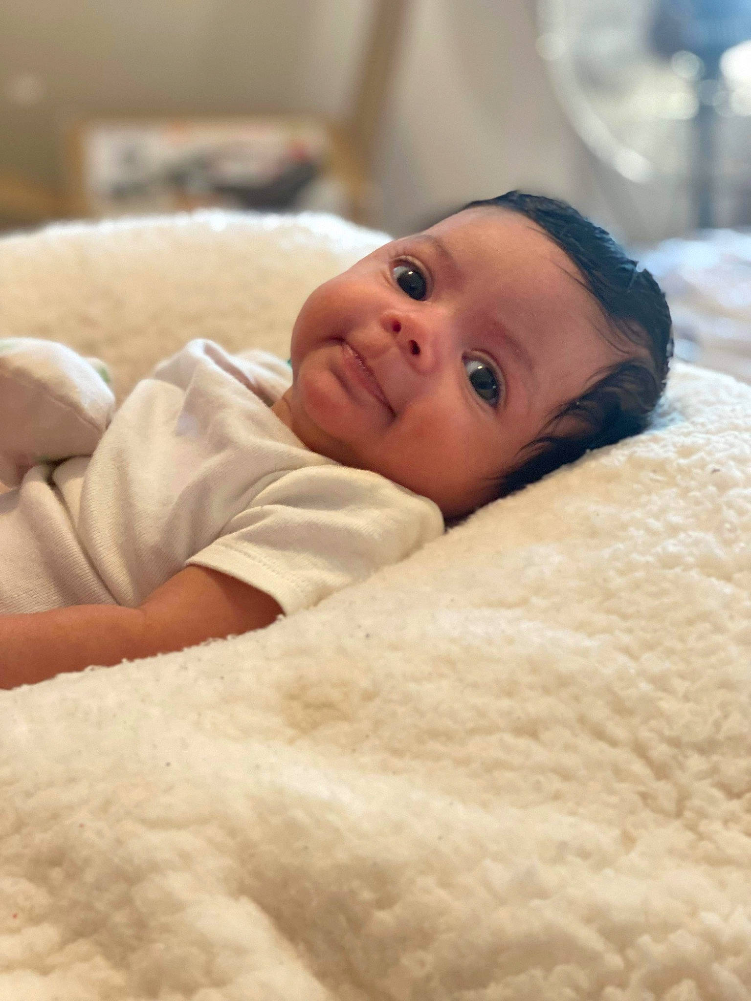 Loyalty joined the competition — help win amazing prizes! baby, baby_toddler_clothing, bedding, bedtime, cheek, child, comfort, event, eye, flooring, fur, happy, iris, linens, nose, person, portrait_photography, room, toddler