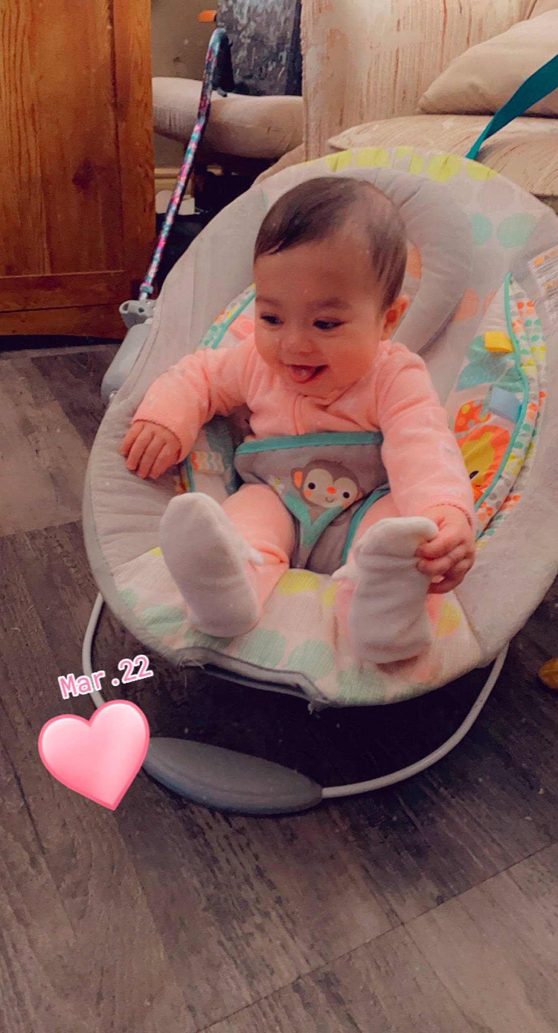 Anvi joined the competition — help win amazing prizes! baby, baby_carriage, baby_toddler_clothing, cabinetry, child, comfort, door, fun, happy, head, lap, leg, leisure, person, pink, sitting, smile, toddler, toy, wheel