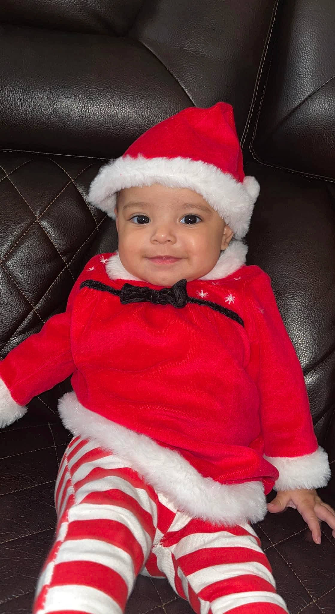 Jezalise joined the competition — help win amazing prizes! baby, baby_toddler_clothing, cap, costume_hat, eye, face, fictional_character, fur_clothing, happy, hat, head, headwear, joy, outerwear, person, product, red, santa_claus, sleeve, smile