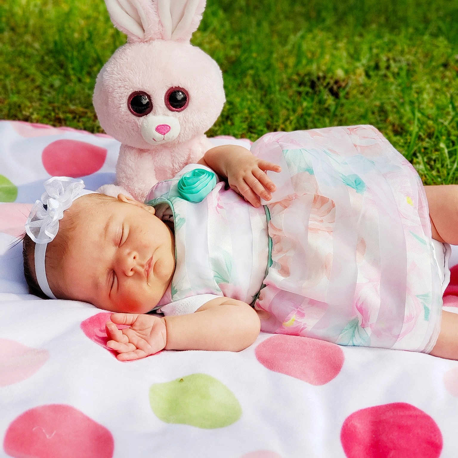 Mileena is registered to the contest to win money with this photo: baby, child, ear, easter, easter_bunny, event, holiday, person, pink, rabbit, rabbits_and_hares, toddler