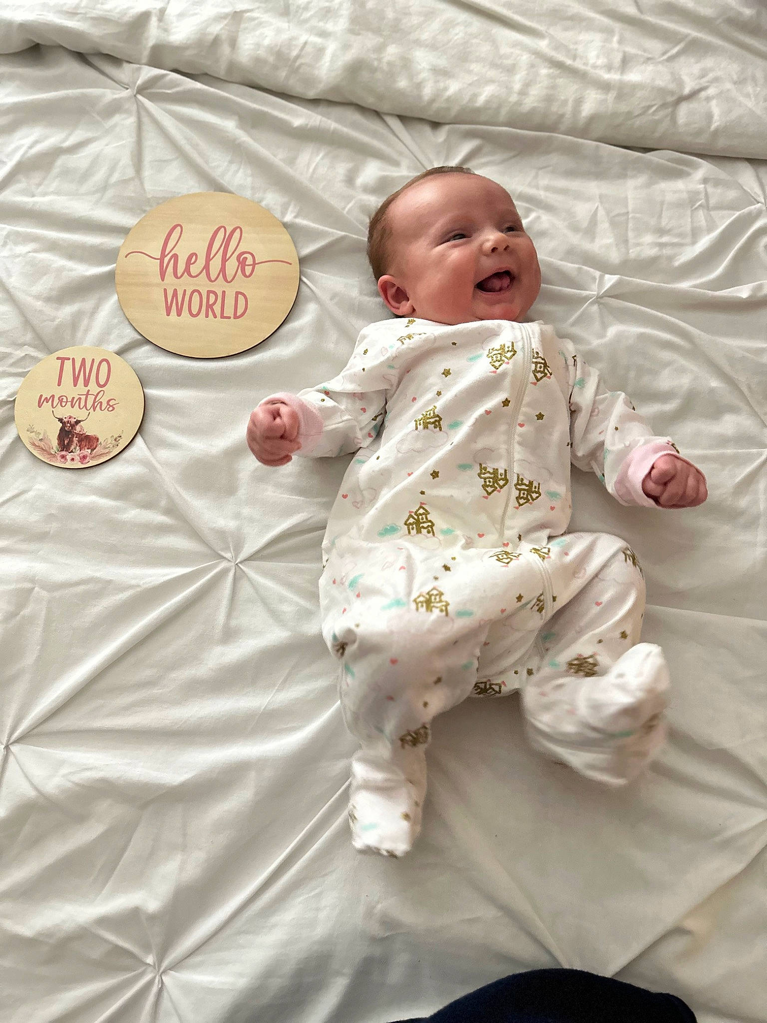 Kinzley joined the competition — help win amazing prizes! baby, baby_products, baby_safety, baby_sleeping, baby_toddler_clothing, bed_sheet, bedding, child, comfort, event, happy, linens, peach, person, pink, product, room, sitting, sleeve, smile
