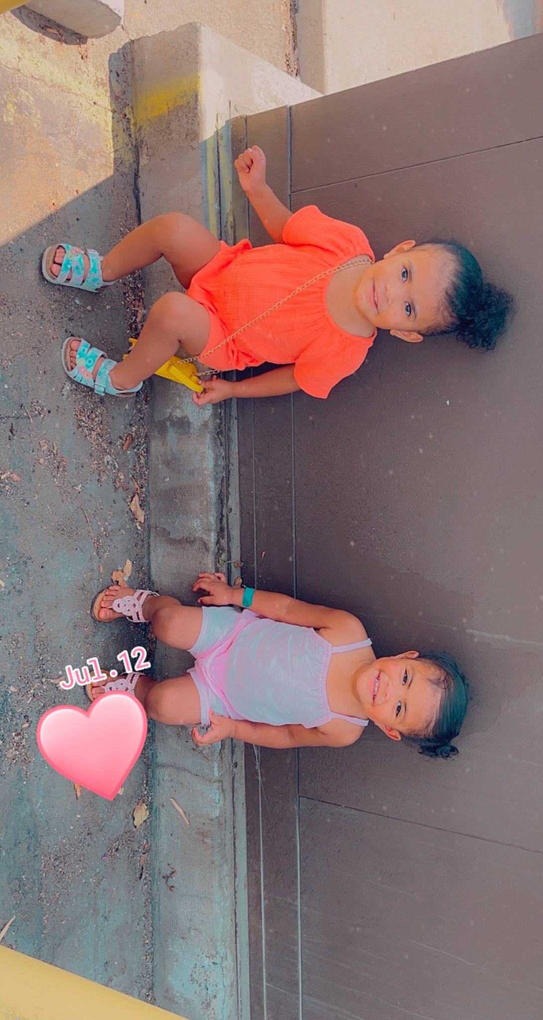 Kehlani is registered to the contest to win money with this photo: arm, elbow, fun, human_body, human_leg, joint, joy, knee, leg, leisure, orange, person, photograph, pink, red, shoe, snapshot, sneakers, thigh, trunk