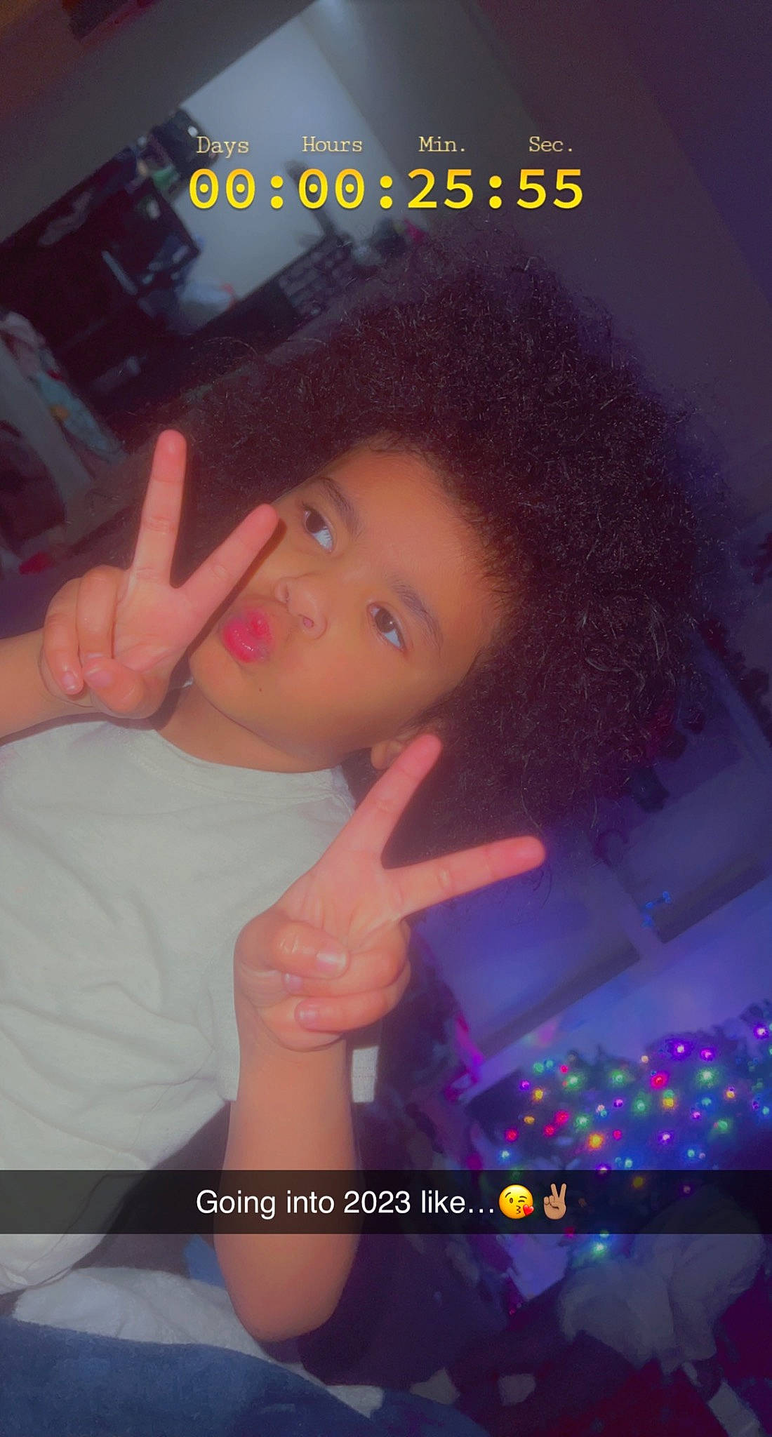 Paisley is registered to the contest to win money with this photo: black_hair, child, cool, electric_blue, eyelash, finger, flash_photography, fun, gesture, hand, happy, leisure, lip, magenta, mouth, nail, person, photo_caption, sign_language, thumb