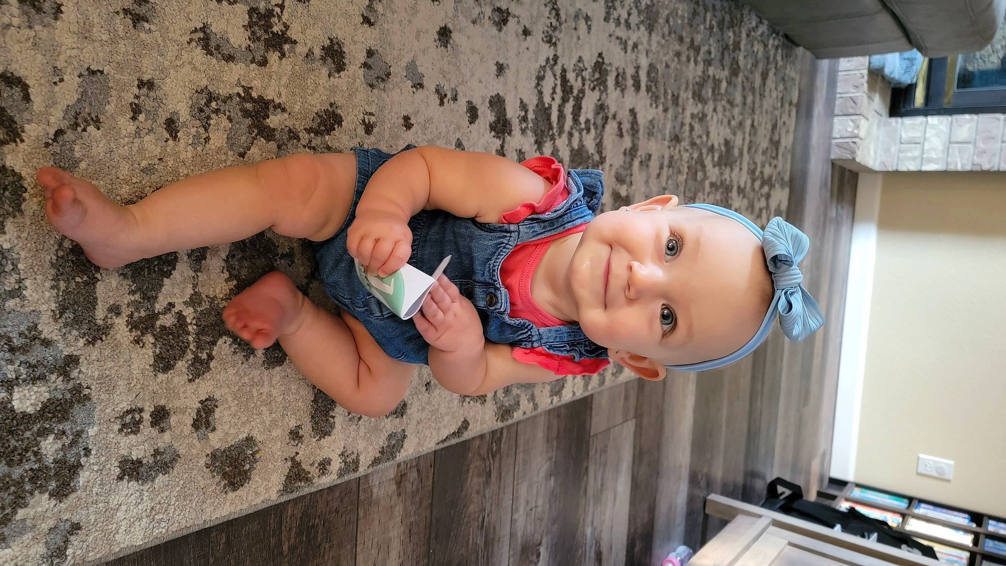 Quinn is registered to the contest to win money with this photo: baby, baby_toddler_clothing, carmine, chest, child, elbow, electric_blue, finger, foot, fun, happy, hat, human_body, human_leg, joy, muscle, person, smile, thigh, toddler