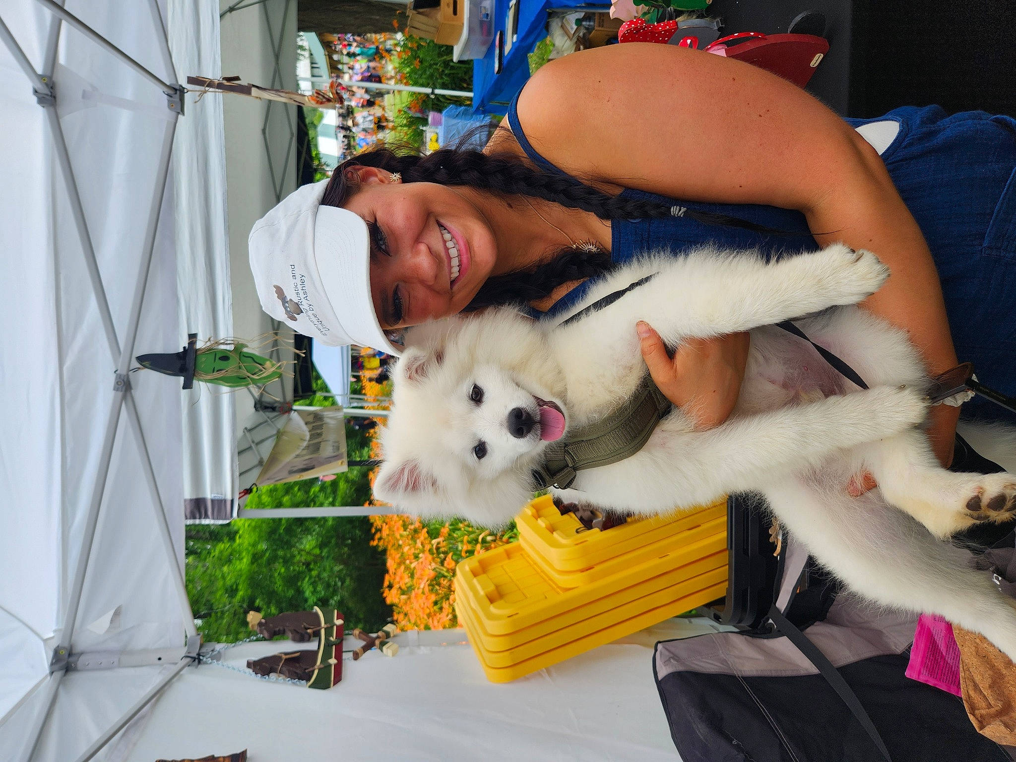 Bandit is registered to the contest to win money with this photo: canidae, carnivore, child, companion_dog, dog, dog_breed, event, fawn, fun, fur, leisure, plant, recreation, smile, spitz, sporting_group, stuffed_toy, toy, toy_dog, tree