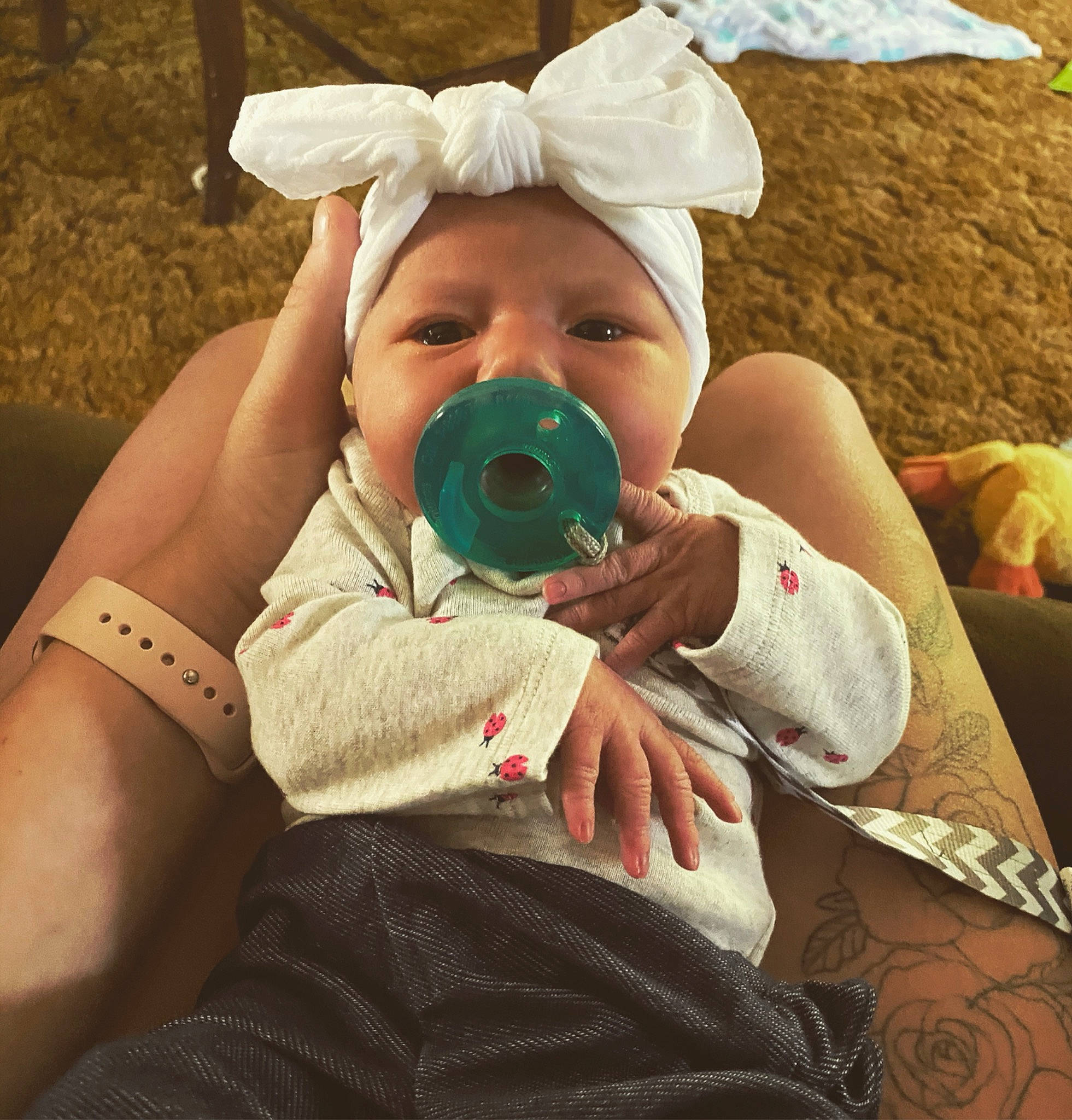 Bryer joined the competition — help win amazing prizes! arm, baby, child, ear, hand, human_body, neck, person