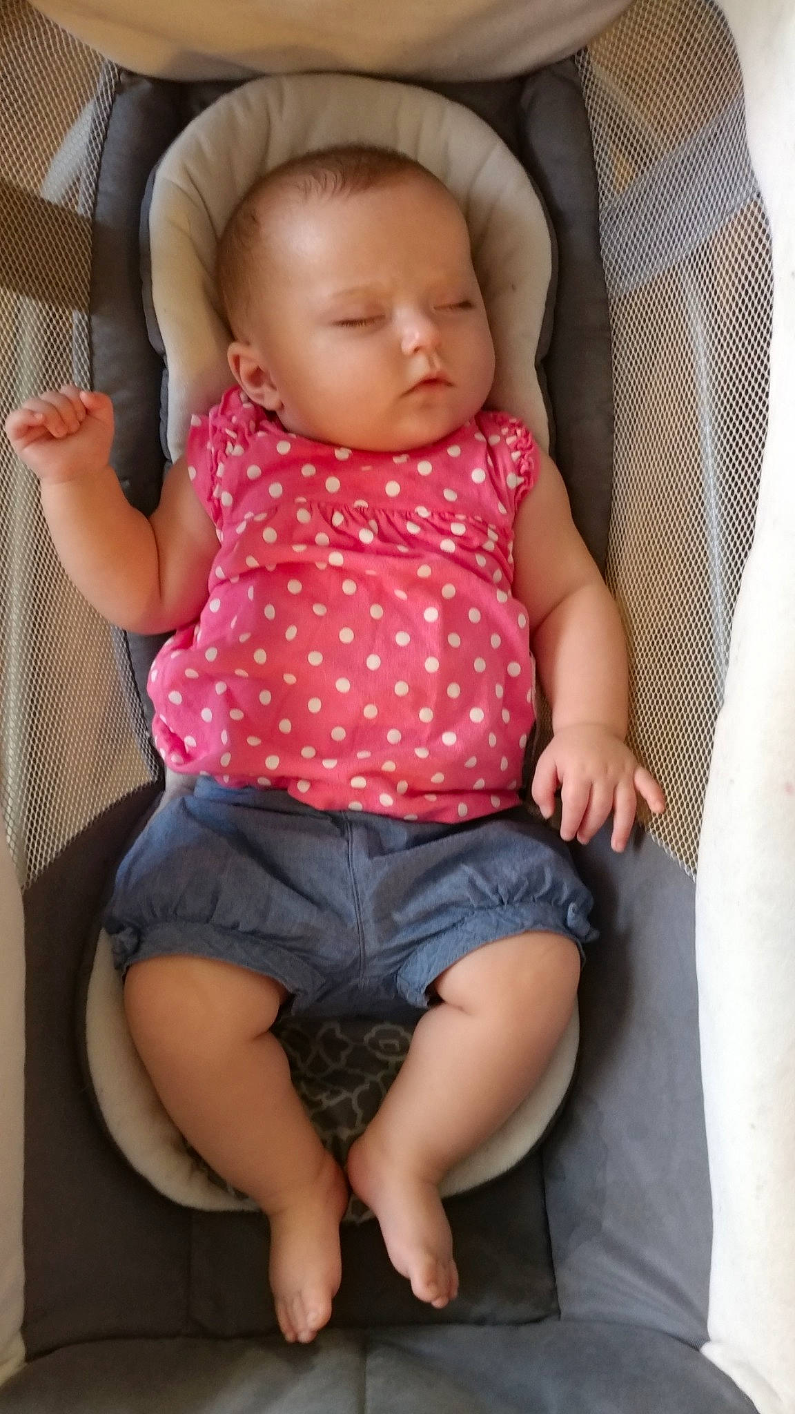 Evanna is registered to the contest to win money with this photo: abdomen, baby, baby_products, baby_toddler_clothing, cheek, child, leg, person, pink, product, sitting, skin, toddler