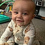 Alonzo joined the competition — help win amazing prizes! animal_print, baby, bookshelf, carpet, child, cozy, cute, face, floor, furniture, happy, home, indoor, infant, pajamas, person, playtime, smiling, toy, young_child