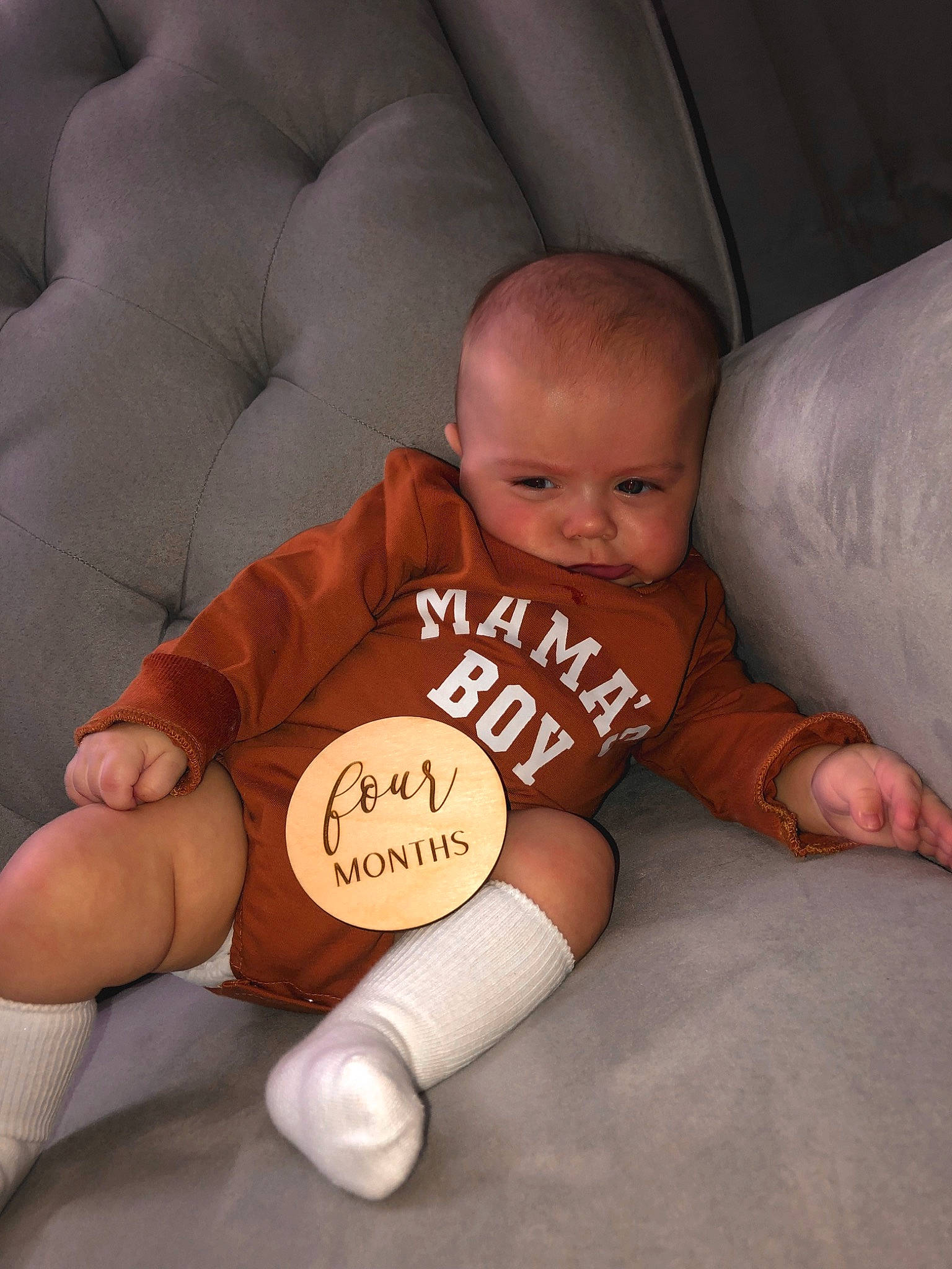 Judson is registered to the contest to win money with this photo: baby, baby_toddler_clothing, child, comfort, finger, flooring, foot, gesture, hand, happy, head, human_leg, knee, leg, nail, person, skin, thigh, thumb, toddler