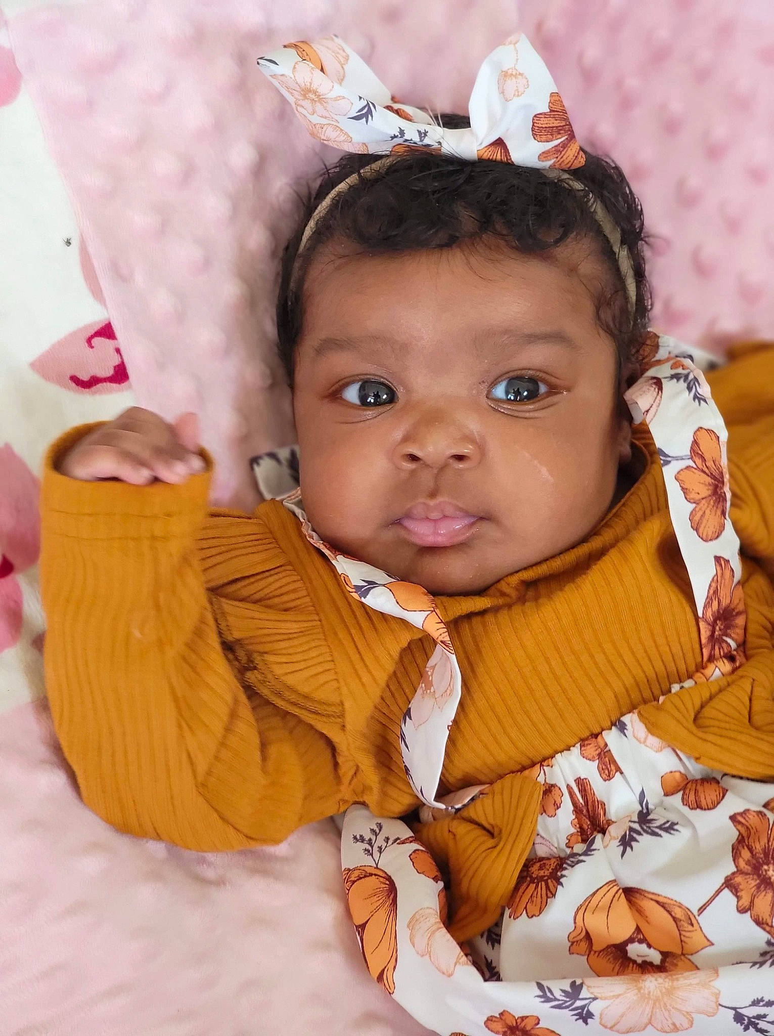 Makenzie joined the competition — help win amazing prizes! baby_toddler_clothing, cheek, chin, eye, eyebrow, eyelash, face, facial_expression, gesture, hair, happy, headgear, iris, lip, nose, person, pink, product, skin, sleeve