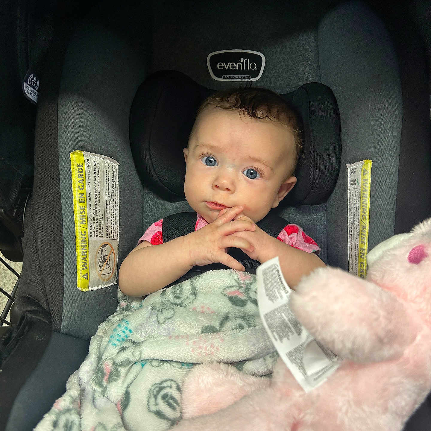 Malani is registered to the contest to win money with this photo: baby, blanket, bodypart, car, car_interior, carseat, crib, cushion, face, finger, furniture, hand, head, homedecor, infantbed, person, photography, portrait, transportation, vehicle