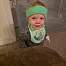 Nicolas joined the competition — help win amazing prizes! toddler, child, headband, bib, indoor, carpet, baby_gate, curious, smile, blond_hair, peacock_design, clothing, person, home, furniture, doorway, wall, baby, young_child, portrait