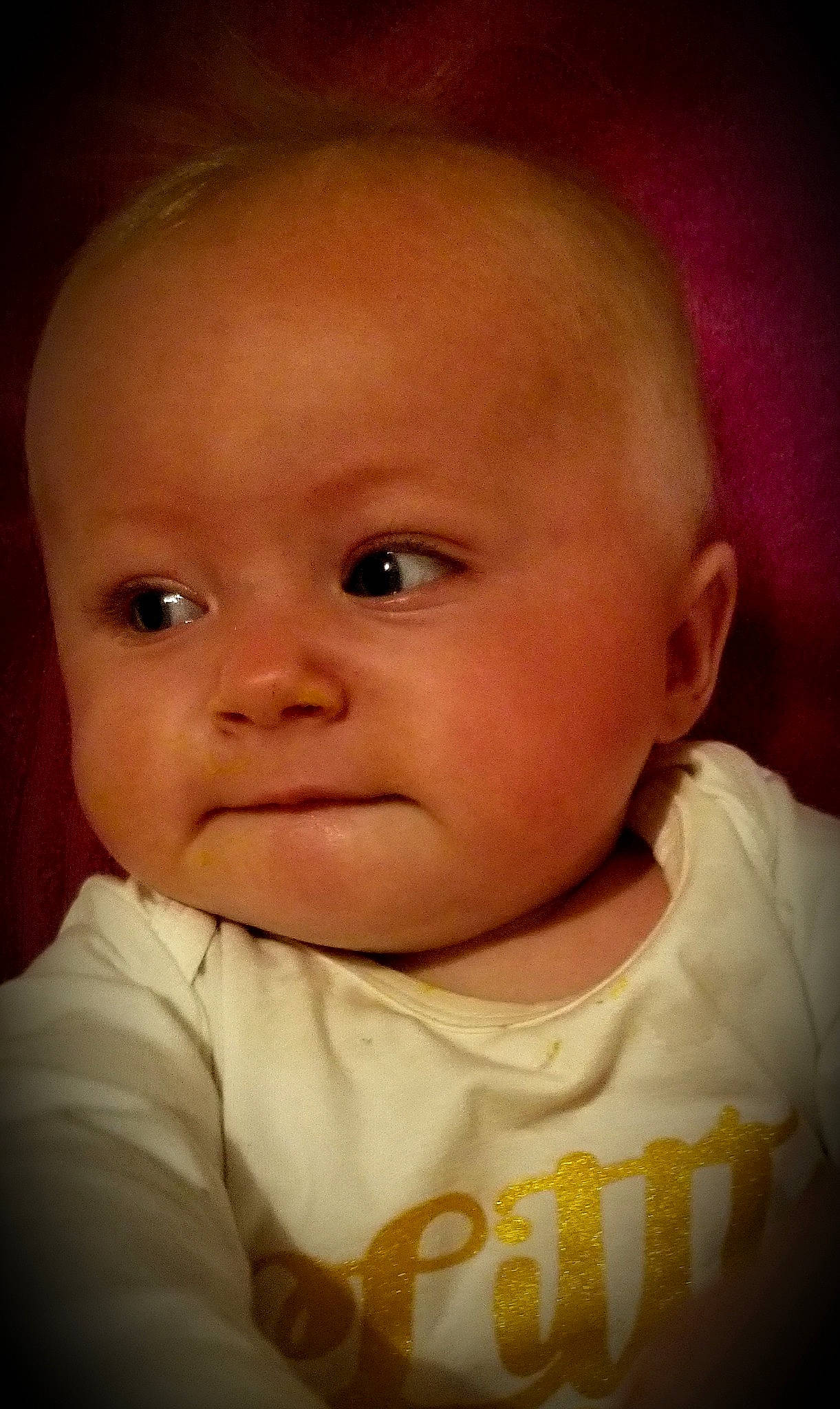 Timberlyn is registered to the contest to win money with this photo: baby, cheek, child, chin, close_up, eye, eyebrow, face, facial_expression, forehead, head, iris, lip, mouth, nose, person, portrait, portrait_photography, skin, smile