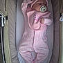Lottie joined the competition — help win amazing prizes! baby, infant, pacifier, pink_clothing, bib, onesie, hat, bassinet, sleeping, raised_arm, baby_girl, soft_fabric, cute, resting, indoors, newborn, child, face, peaceful, cozy