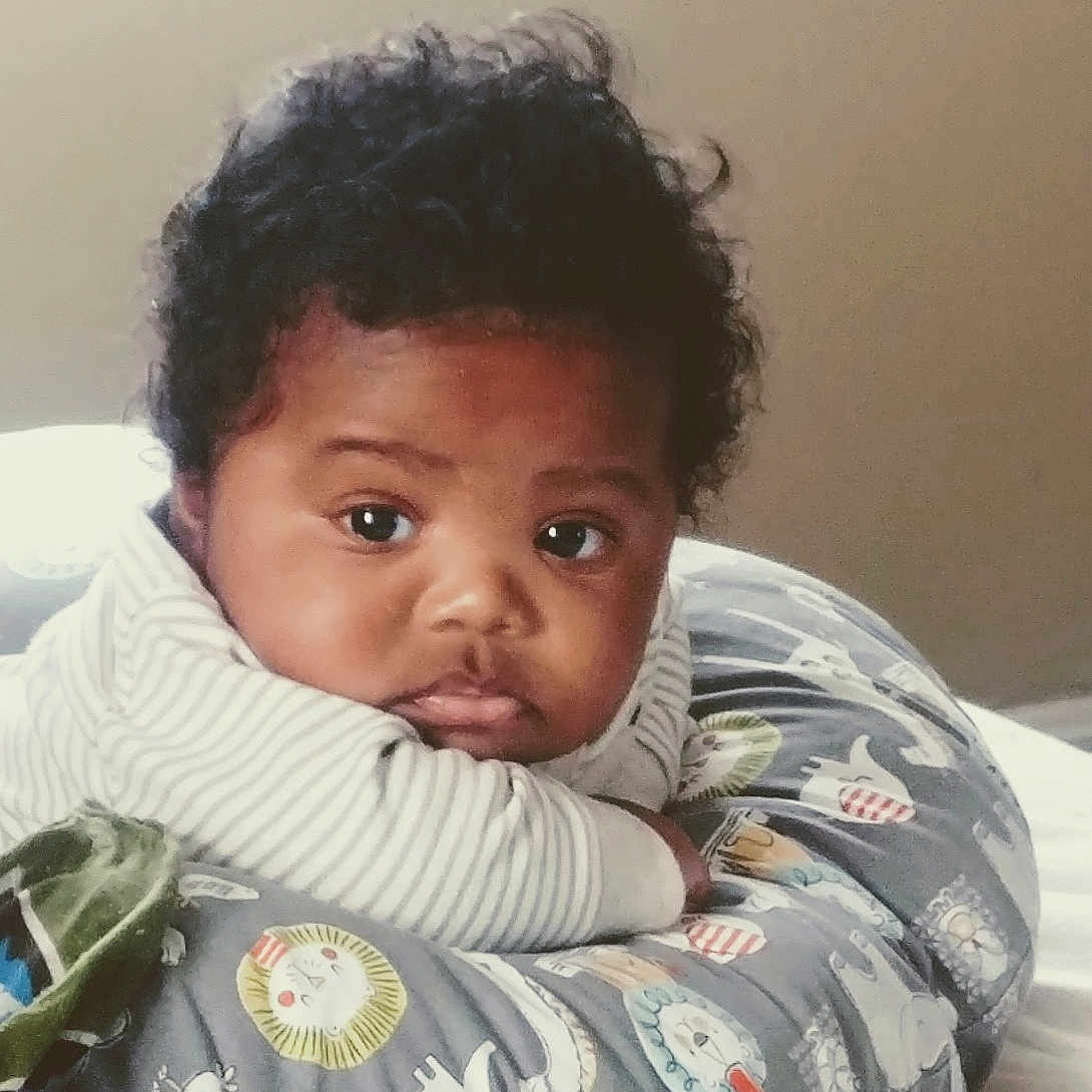 Princeton is registered to the contest to win money with this photo: boy, cheek, child, eye, forehead, girl, head, infant, nose, person, product, sitting, smile, toddler