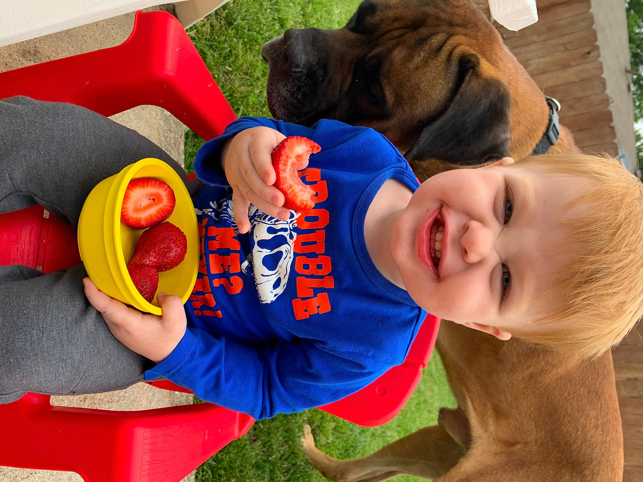 Rayden joined the competition — help win amazing prizes! baby, child, facial_expression, fun, grass, happy, hat, joy, leisure, mammal, mouth, nose, person, play, recreation, red, smile, t_shirt, toddler, toy