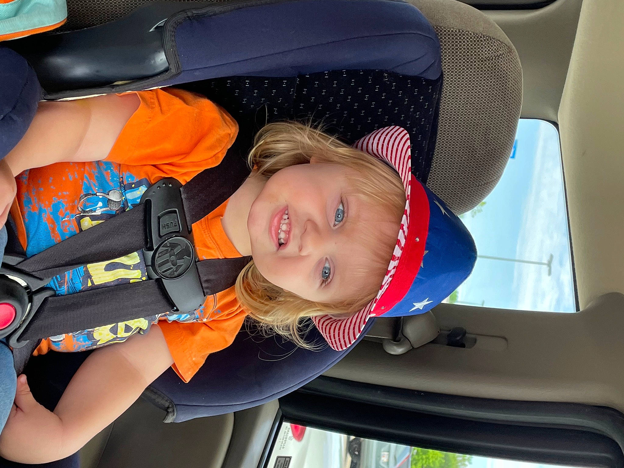 Raymond joined the competition — help win amazing prizes! auto_part, automotive_design, automotive_exterior, car, car_seat, child, comfort, electric_blue, family_car, fun, head_restraint, headwear, luxury_vehicle, motor_vehicle, person, smile, toddler, travel, vehicle, vehicle_door