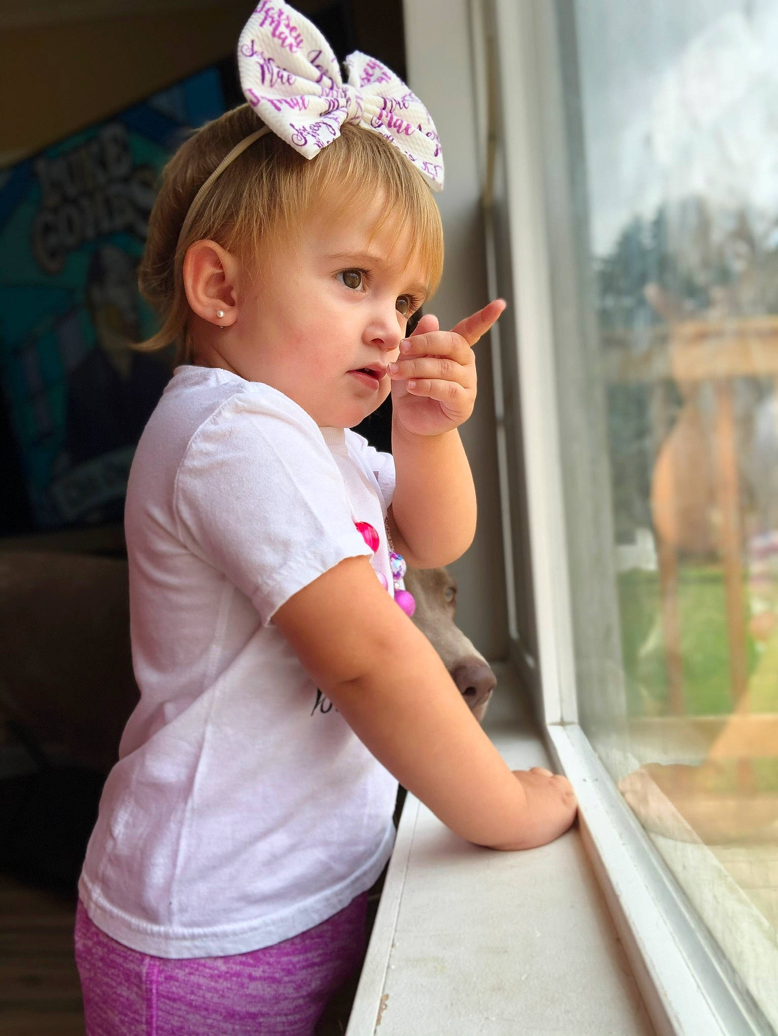 Jersey is registered to the contest to win money with this photo: baby, beauty, child, child_model, ear, fashion_accessory, hair_accessory, headband, headgear, headpiece, person, pink, toddler