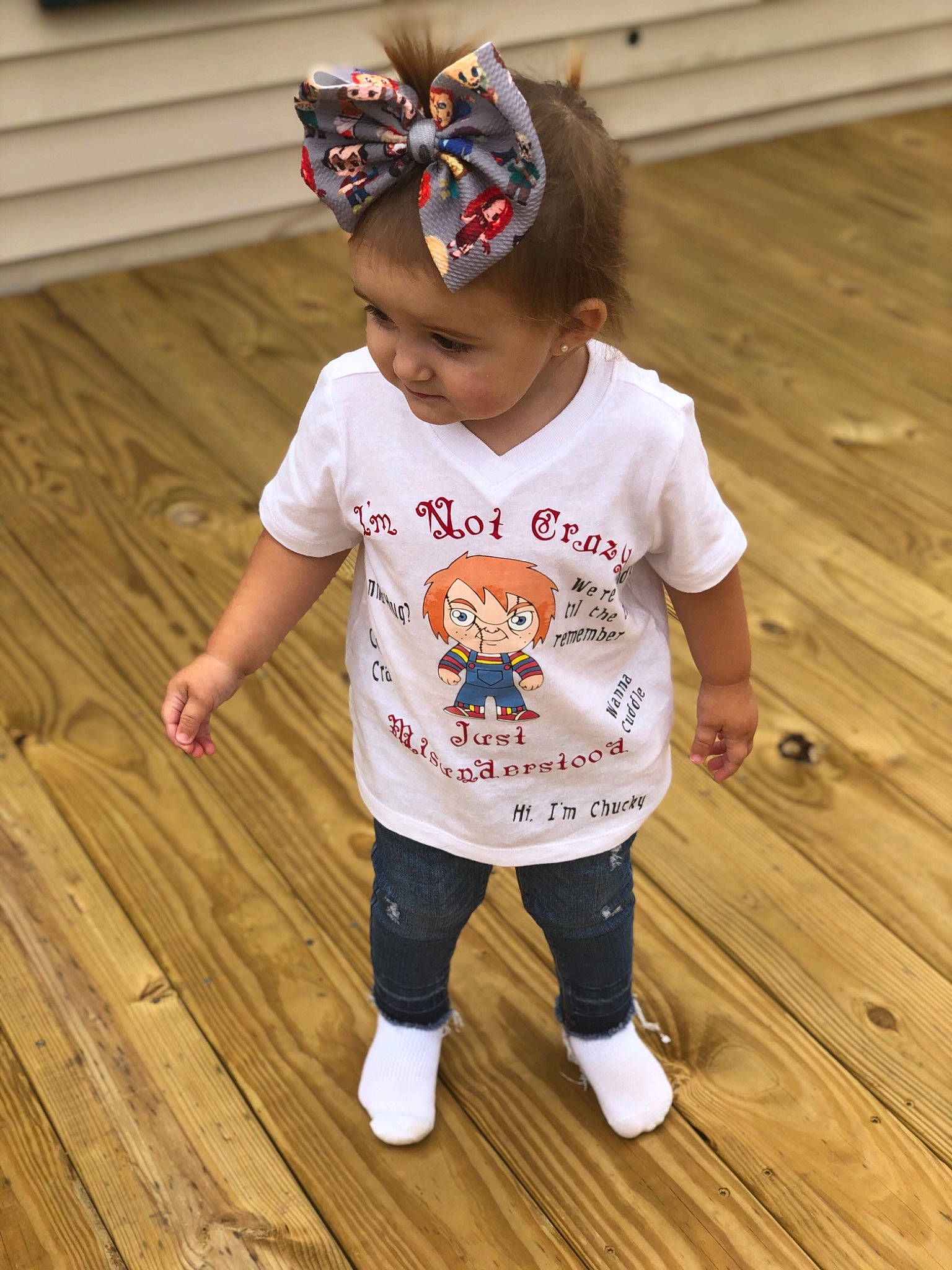 Jersey joined the competition — help win amazing prizes! baby, baby_toddler_clothing, child, clothing, costume, floor, flooring, footwear, hair_accessory, headband, headgear, person, product, shoe, sleeve, t_shirt, toddler, top, wood, yellow