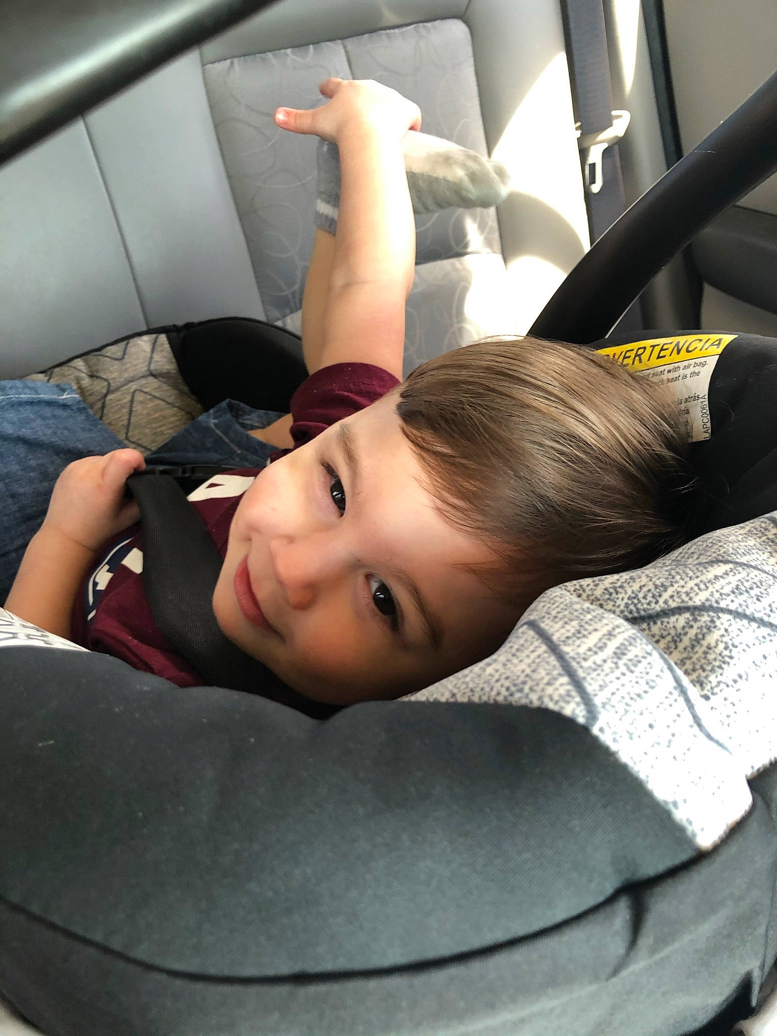 Kain joined the competition — help win amazing prizes! auto_part, automotive_design, black_hair, car_seat, child, comfort, elbow, eyebrow, eyelash, flooring, fun, hairstyle, human_leg, joy, knee, luxury_vehicle, person, sitting, smile, thigh